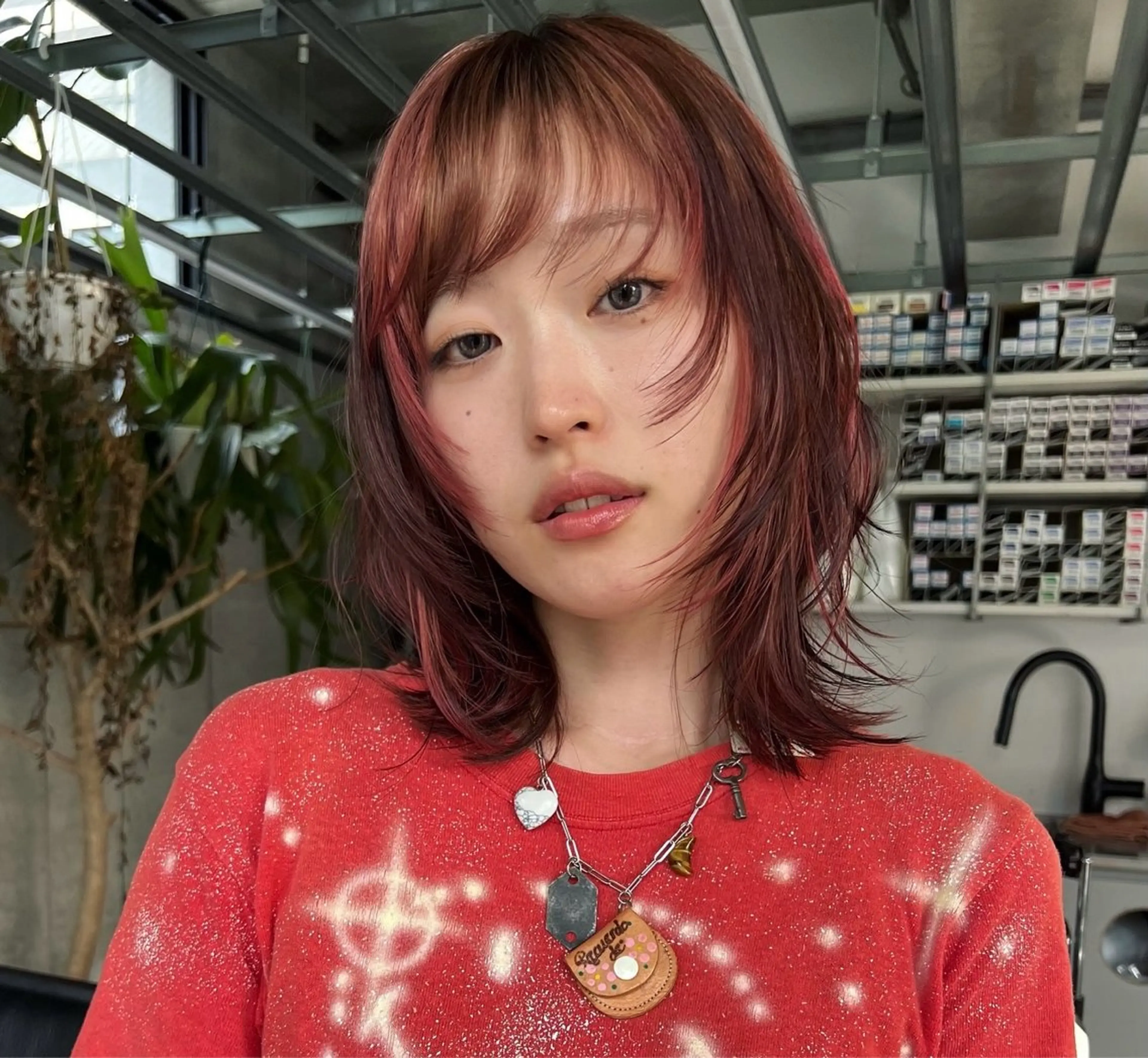 ミディアム カット ヘアカラー ハッシュカット カシマハヤトのヘアスタイル