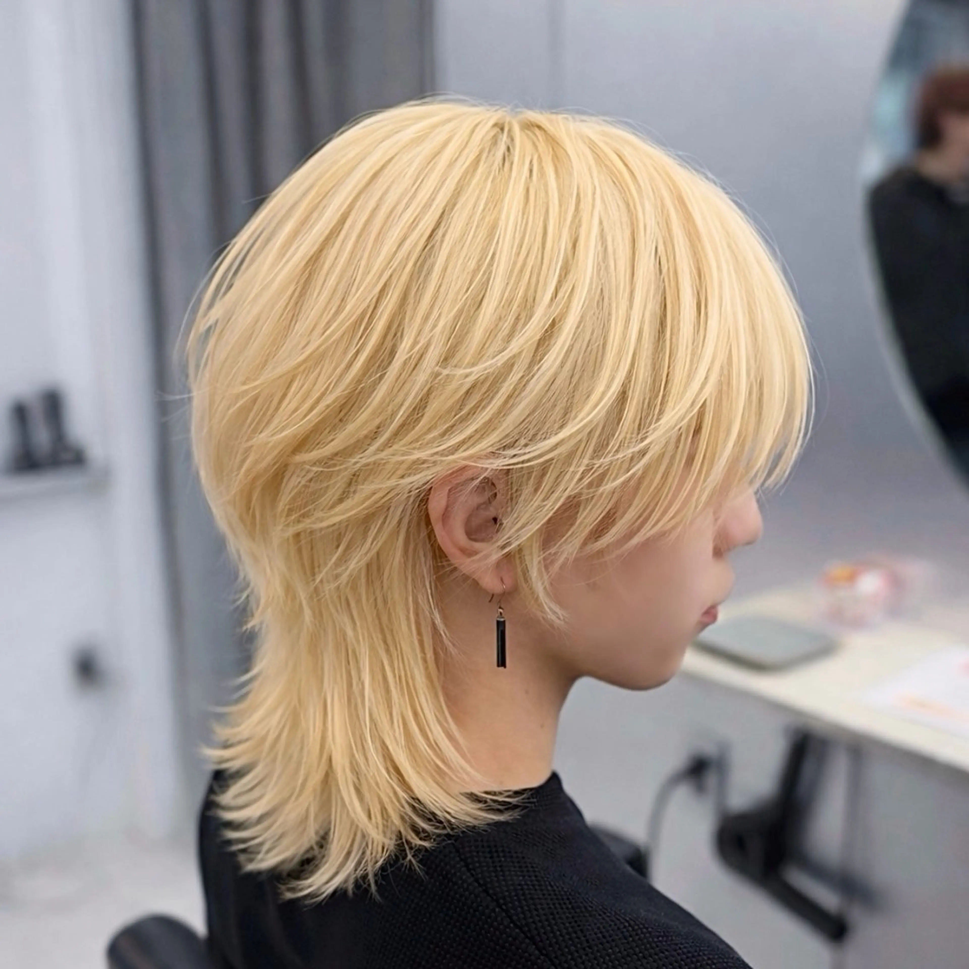 セミロング カラー メンズ カット ヘアカラー トリートメント ʜᴀʀᴜᴋᴀ♱メンズ ウルフ/ブリーチのヘアスタイル