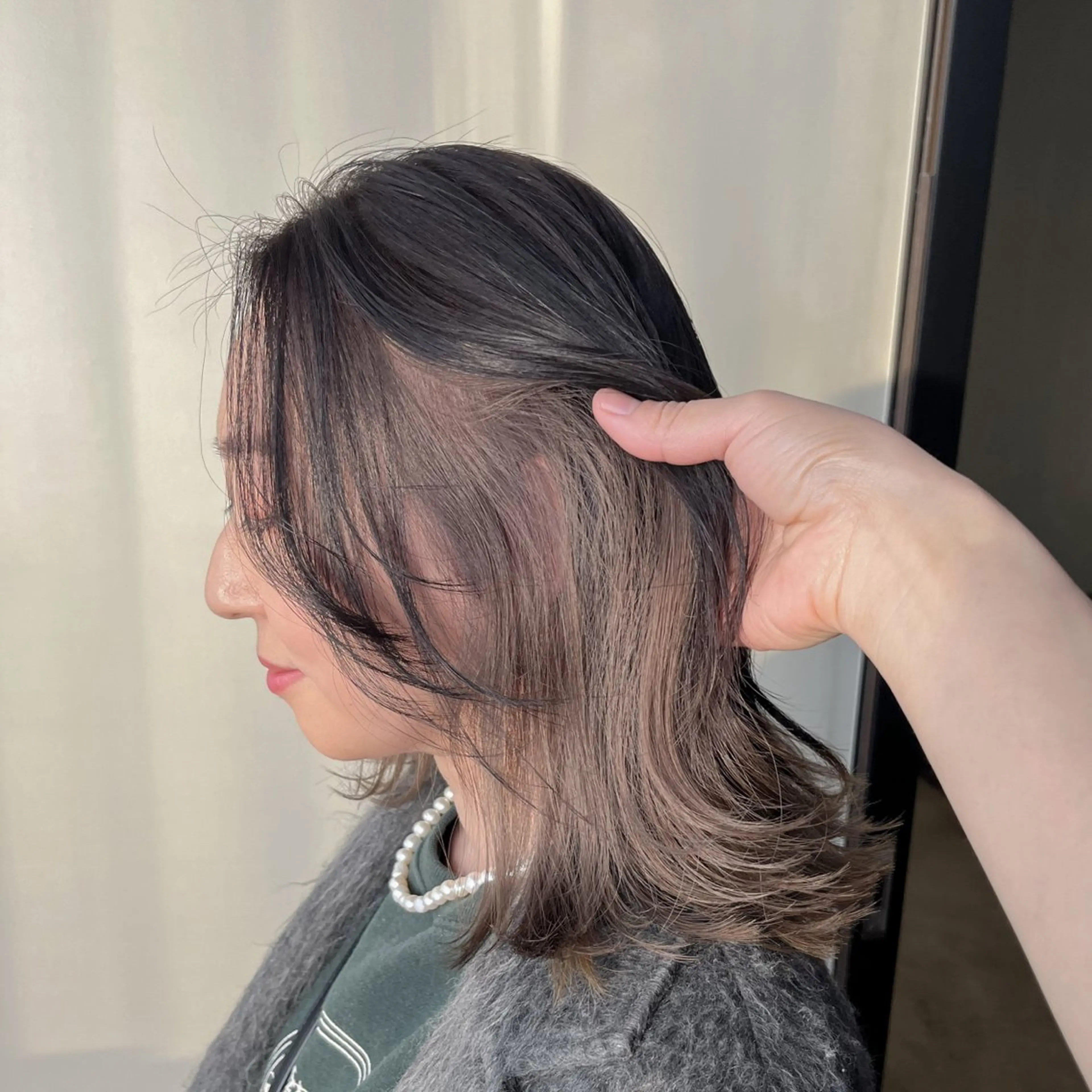 ミディアム カラー ヘアカラー トリートメント ヘアセット 似合わせベージュ 🍯ayumi🍯のヘアスタイル