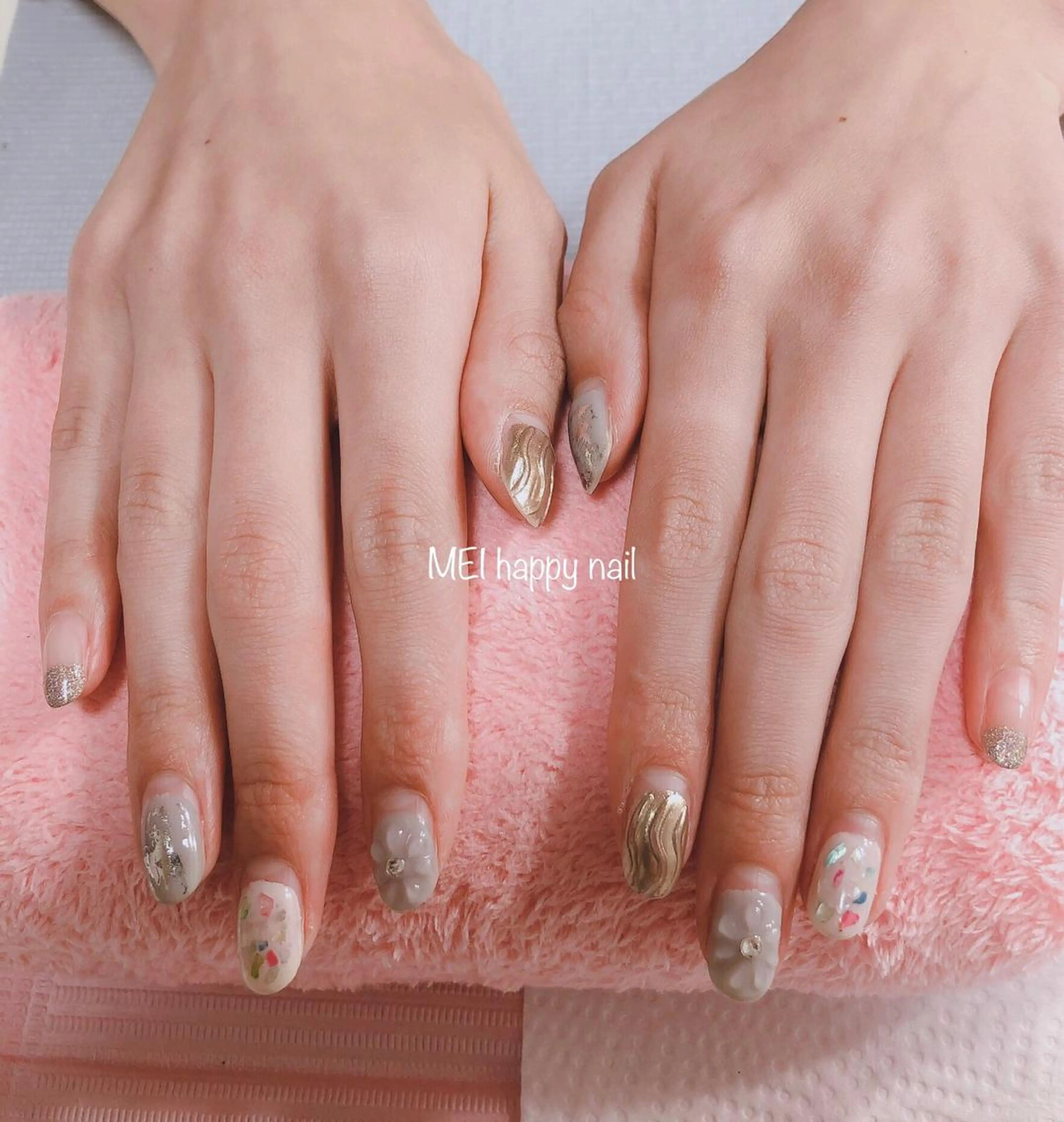 ネイル ハンドネイル 北浦和 自爪育成ケアのネイルデザイン