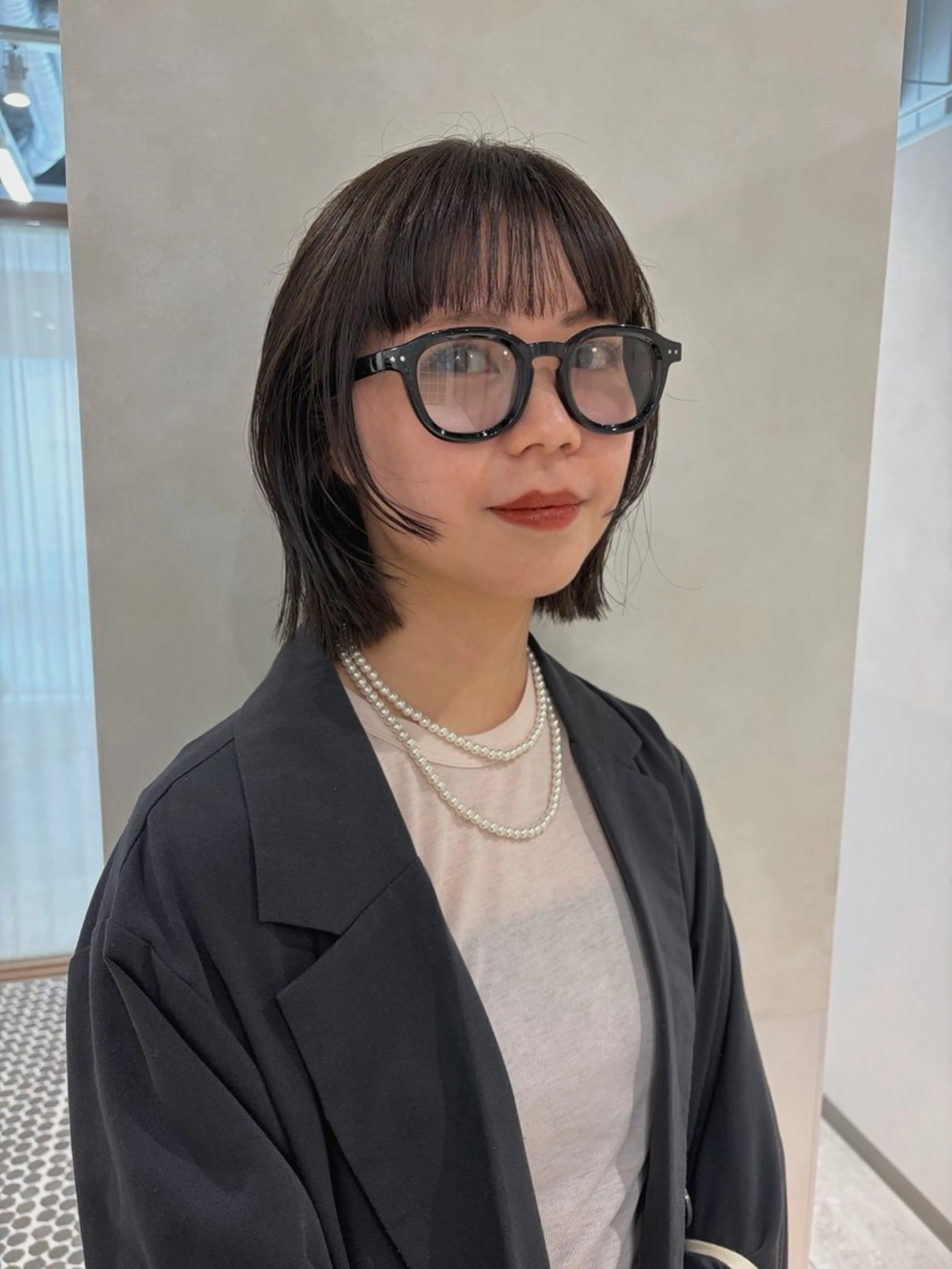 ミディアム カラー 姫カット カット ヘアカラー トリートメント 砂原 ひよりのヘアスタイル