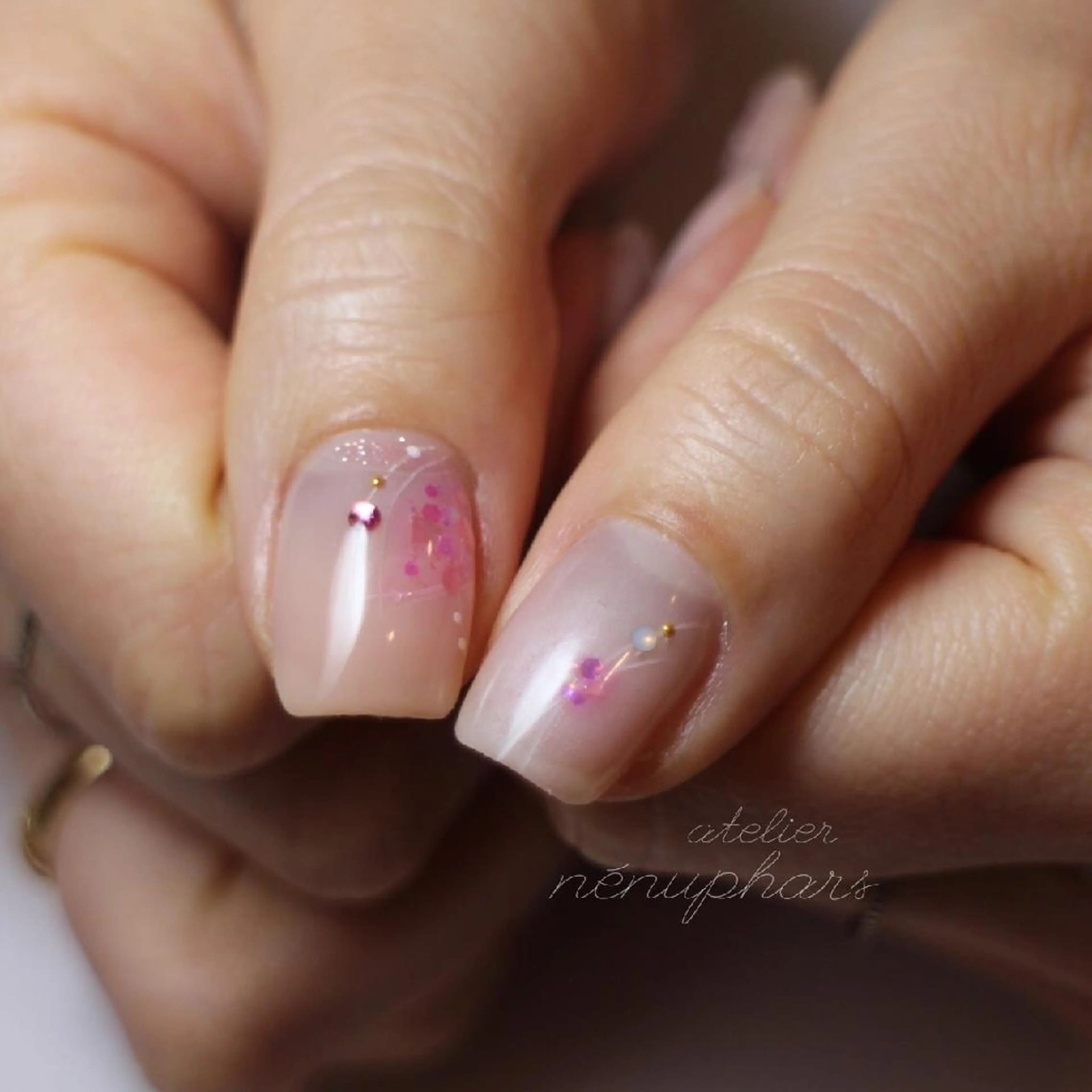 ネイル 桜ネイル ピンク nénuphar misaのネイルデザイン