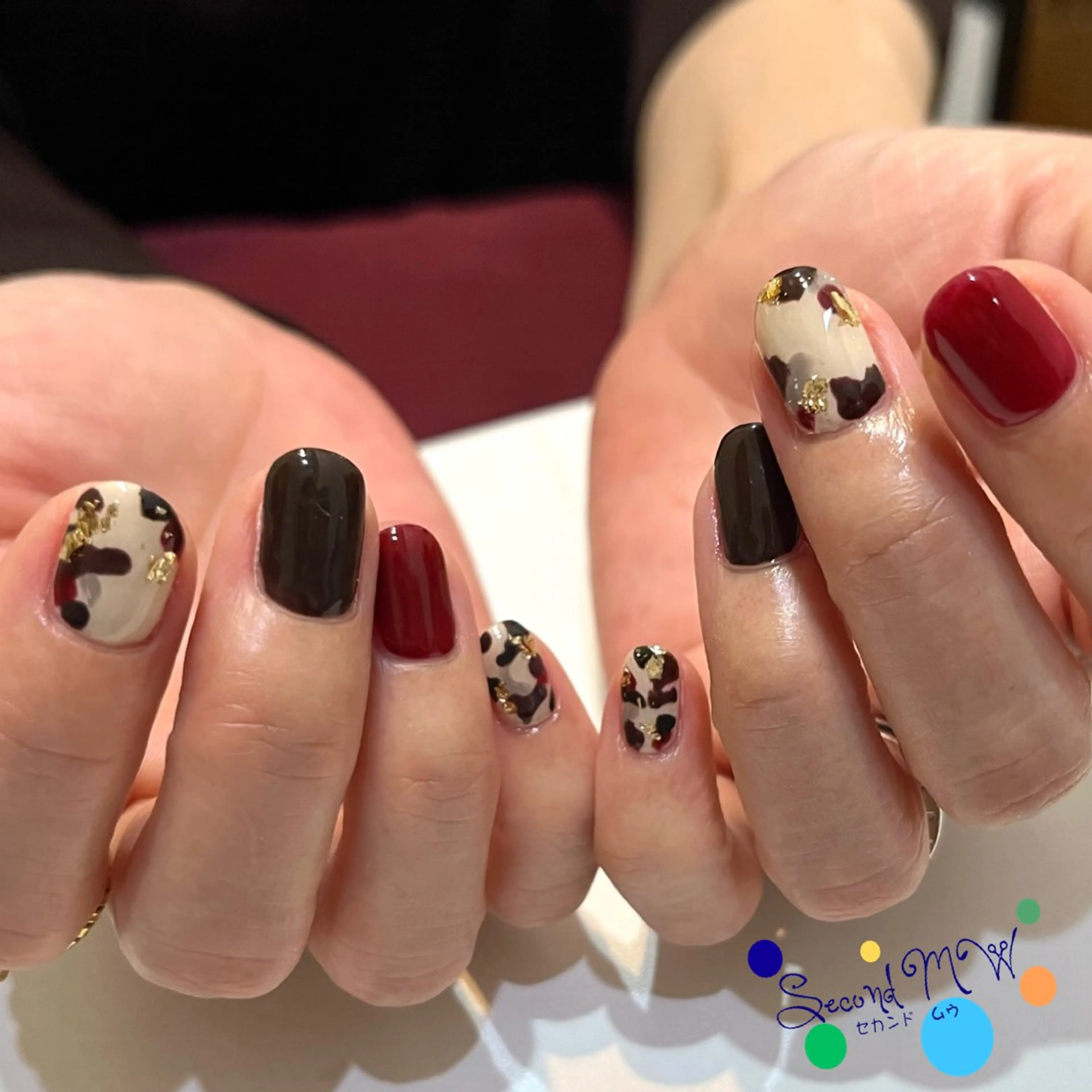 ネイル ボルドー ニュアンスネイル 冬ネイル ハンドネイル Second   MW所属・SecondMW _nail 　川連のネイルデザイン