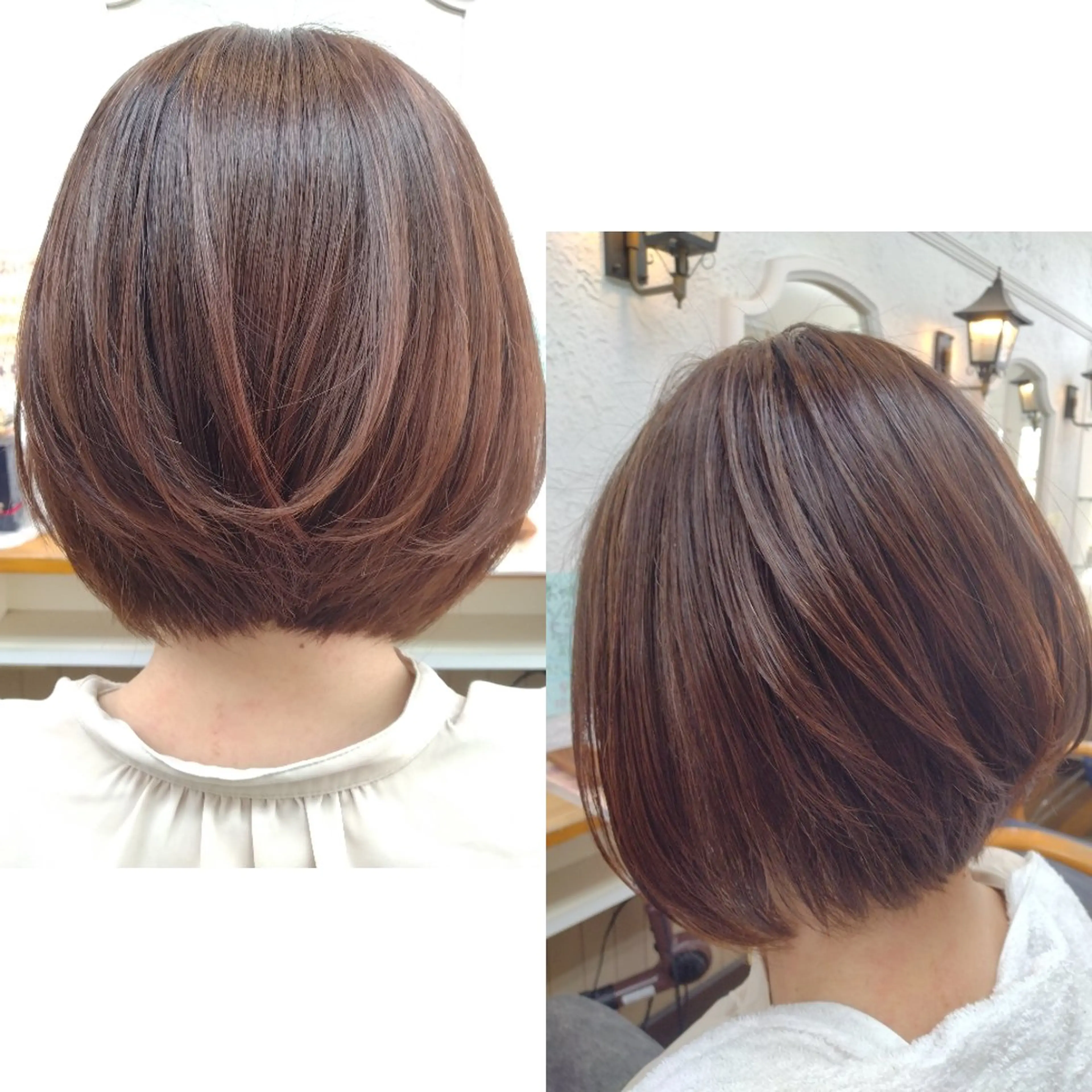 前下がりボブカット＋ブローの写真