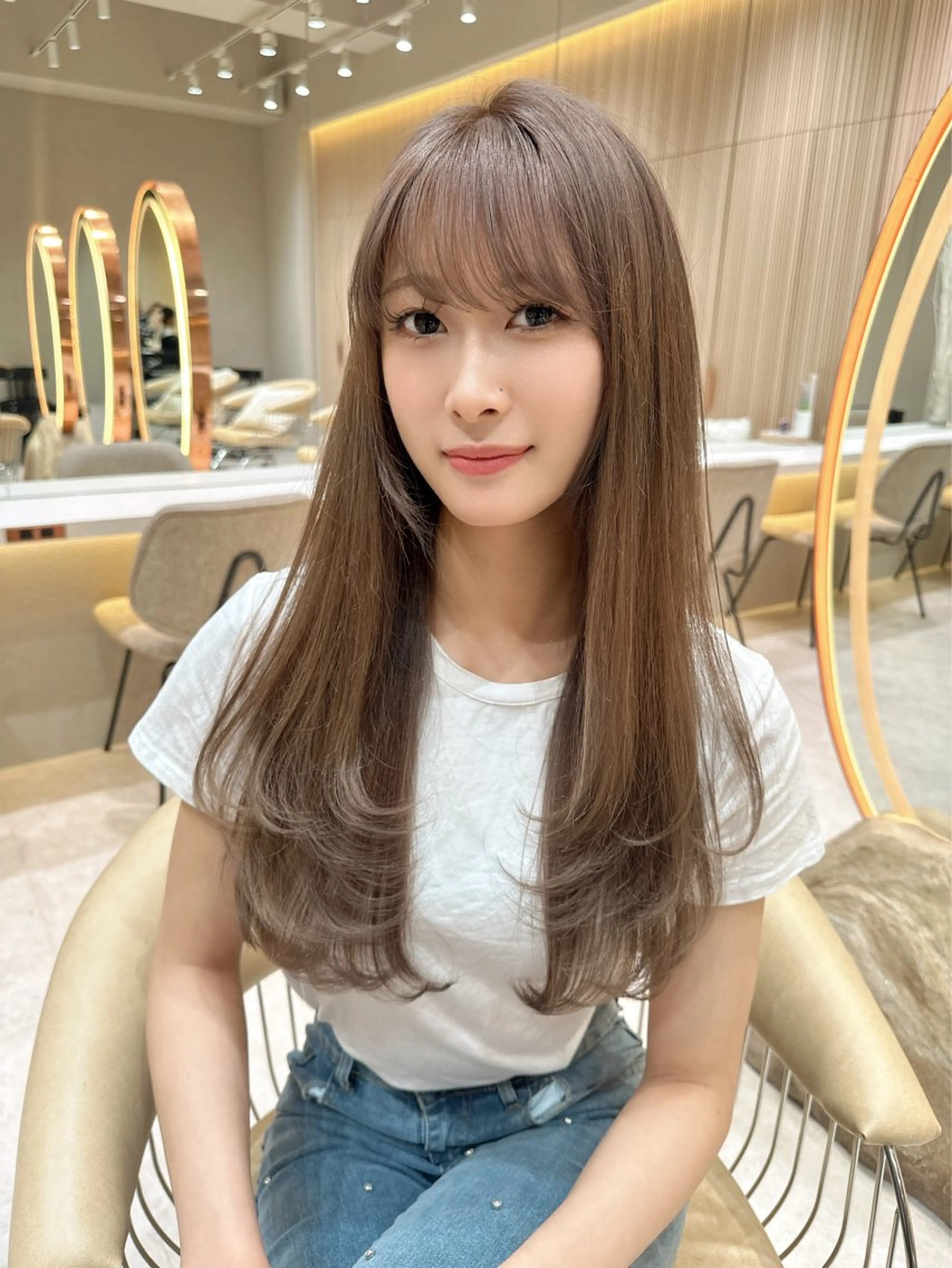 セミロング カラー カット ヘアカラー トリートメント レイヤー❣️縮毛矯 川村利幸のヘアスタイル