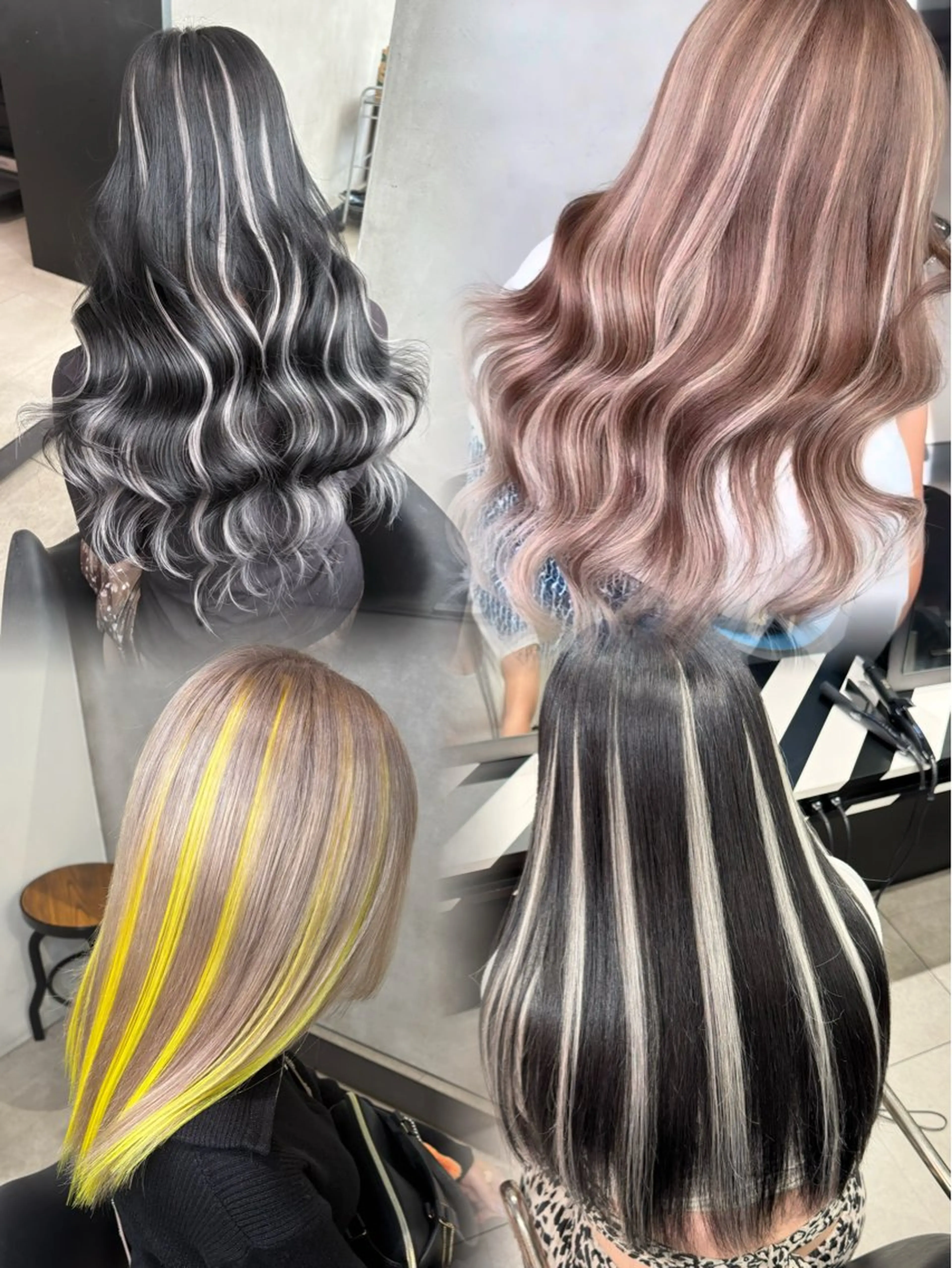 ロング カラー デザインカラー エクステ エクステ 大阪 梅田/ ハイトーン/エクステのヘアスタイル