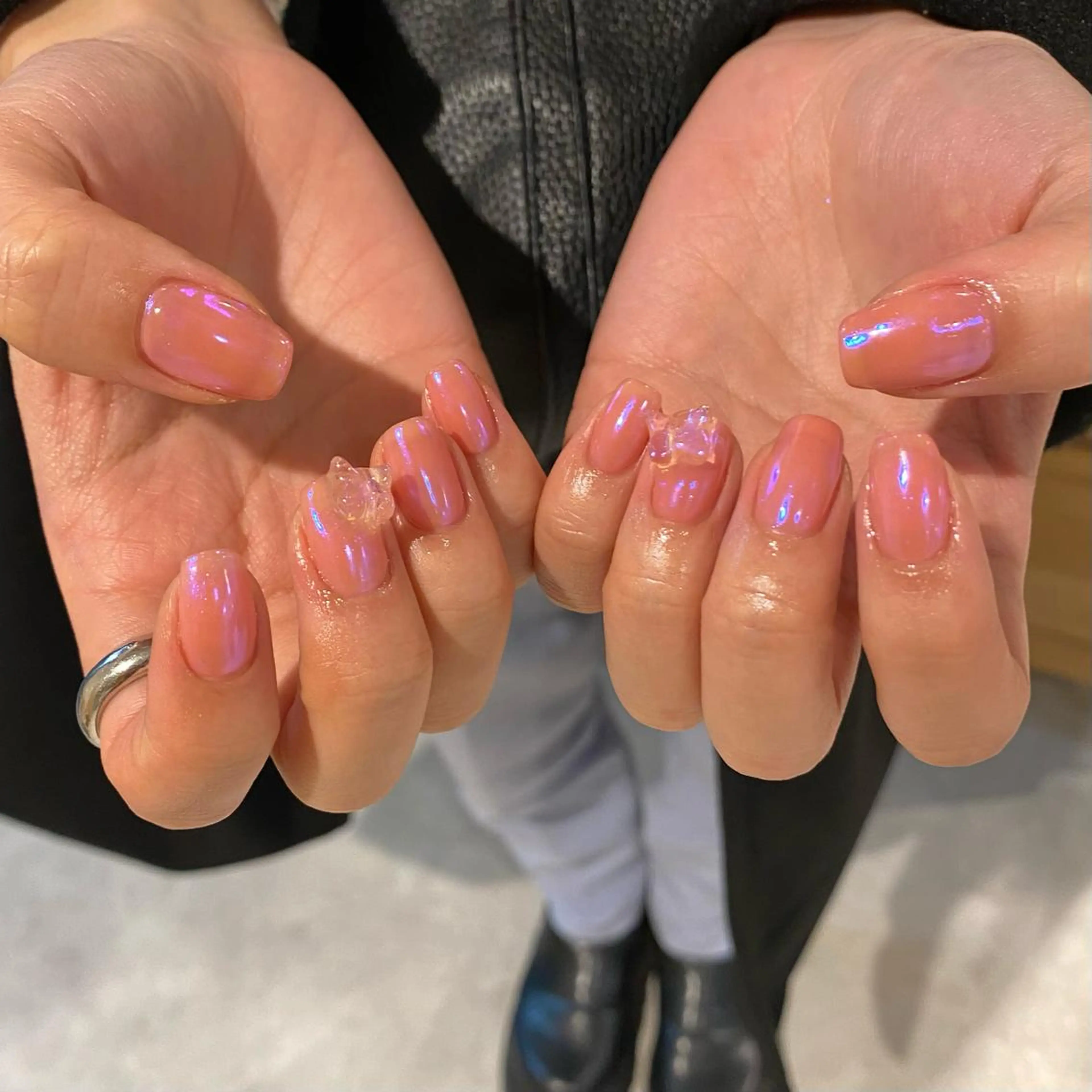 ネイル オーロラネイル ニュアンスネイル ハンドネイル RINO AMANE nailのネイルデザイン