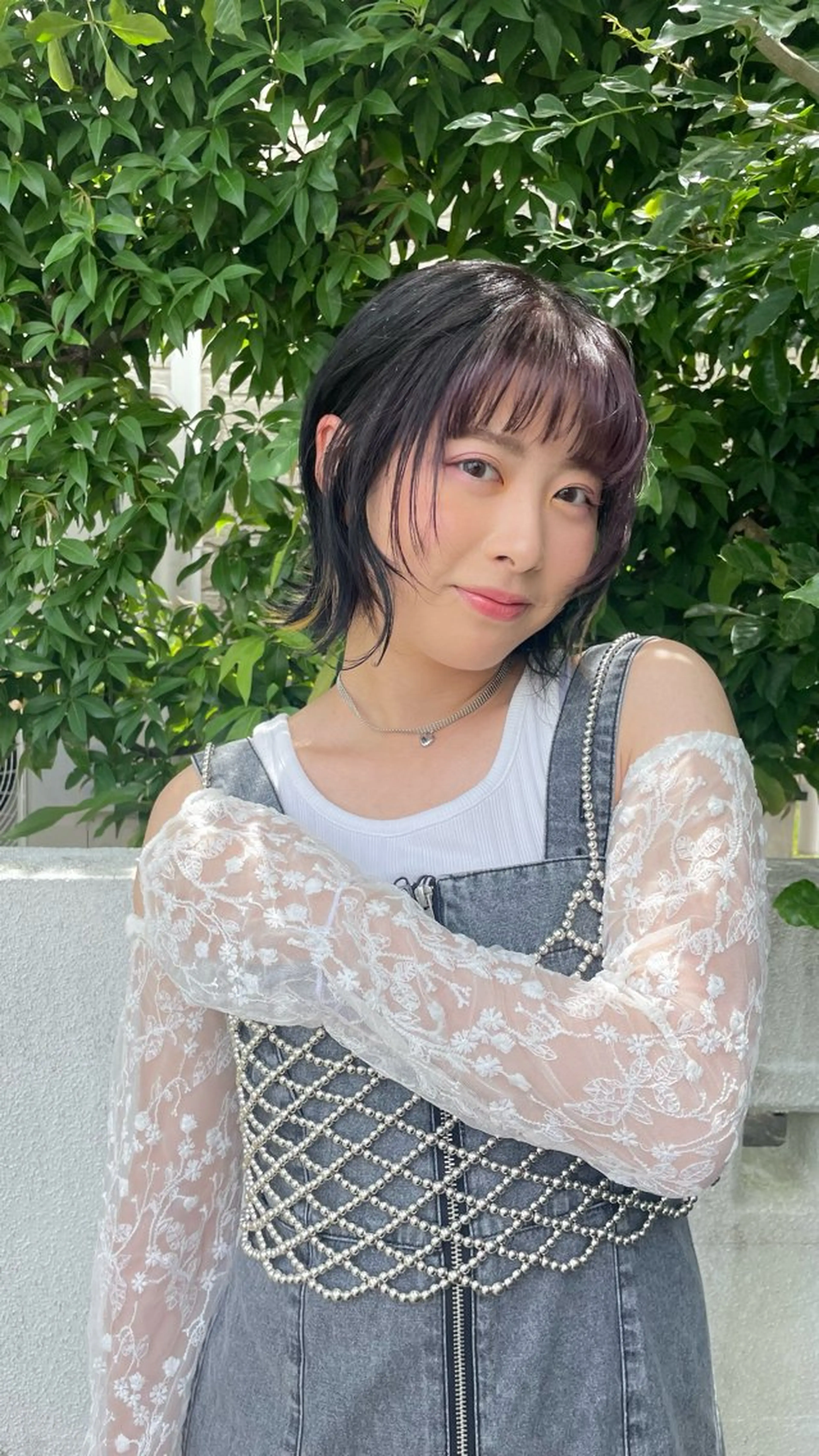 ショート カラー デザインカラー ダブルカラー パープルカラー イエローカラー オオサコ アヤミのヘアスタイル