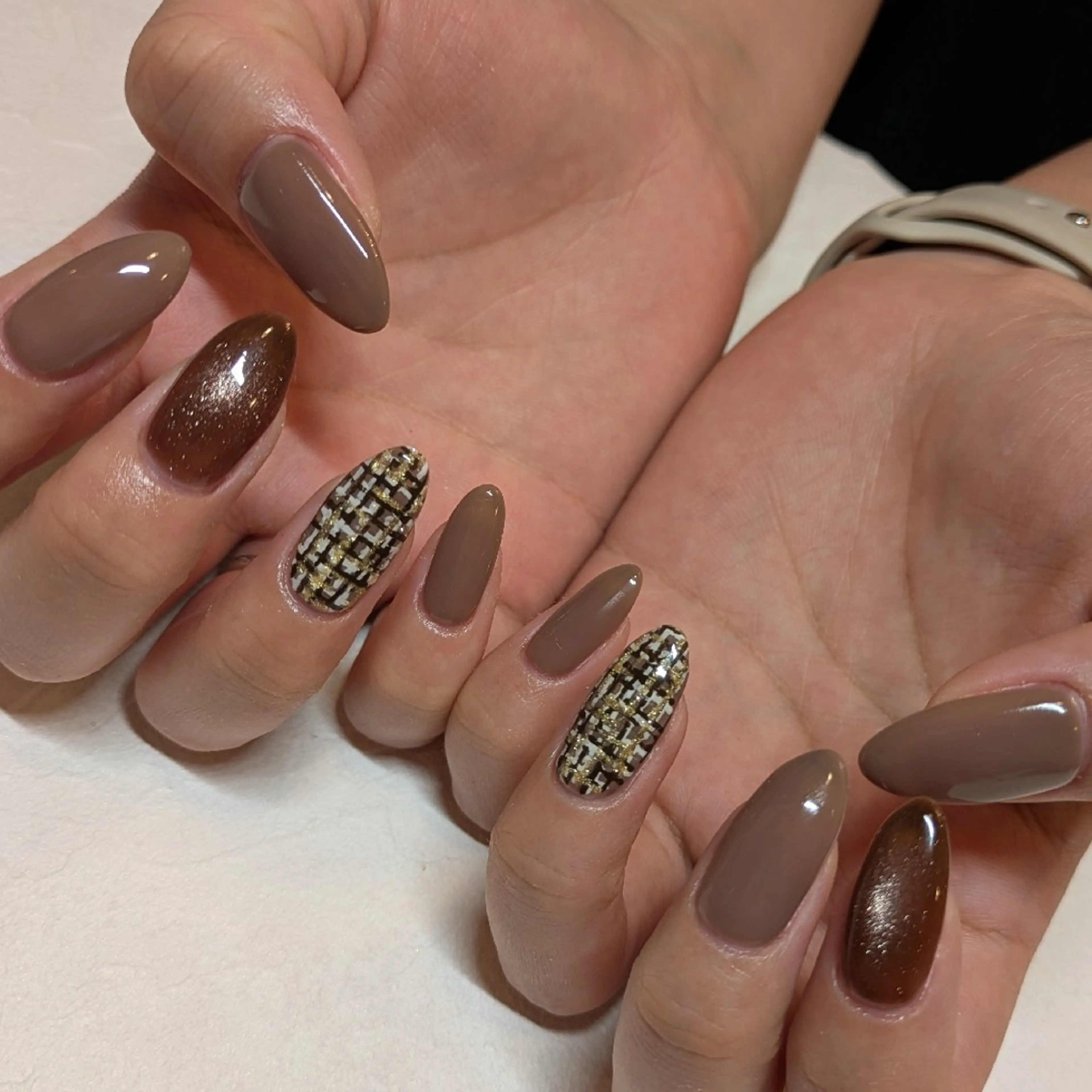 ネイル ツイードネイル ジェヌインネイル 河内のネイルデザイン