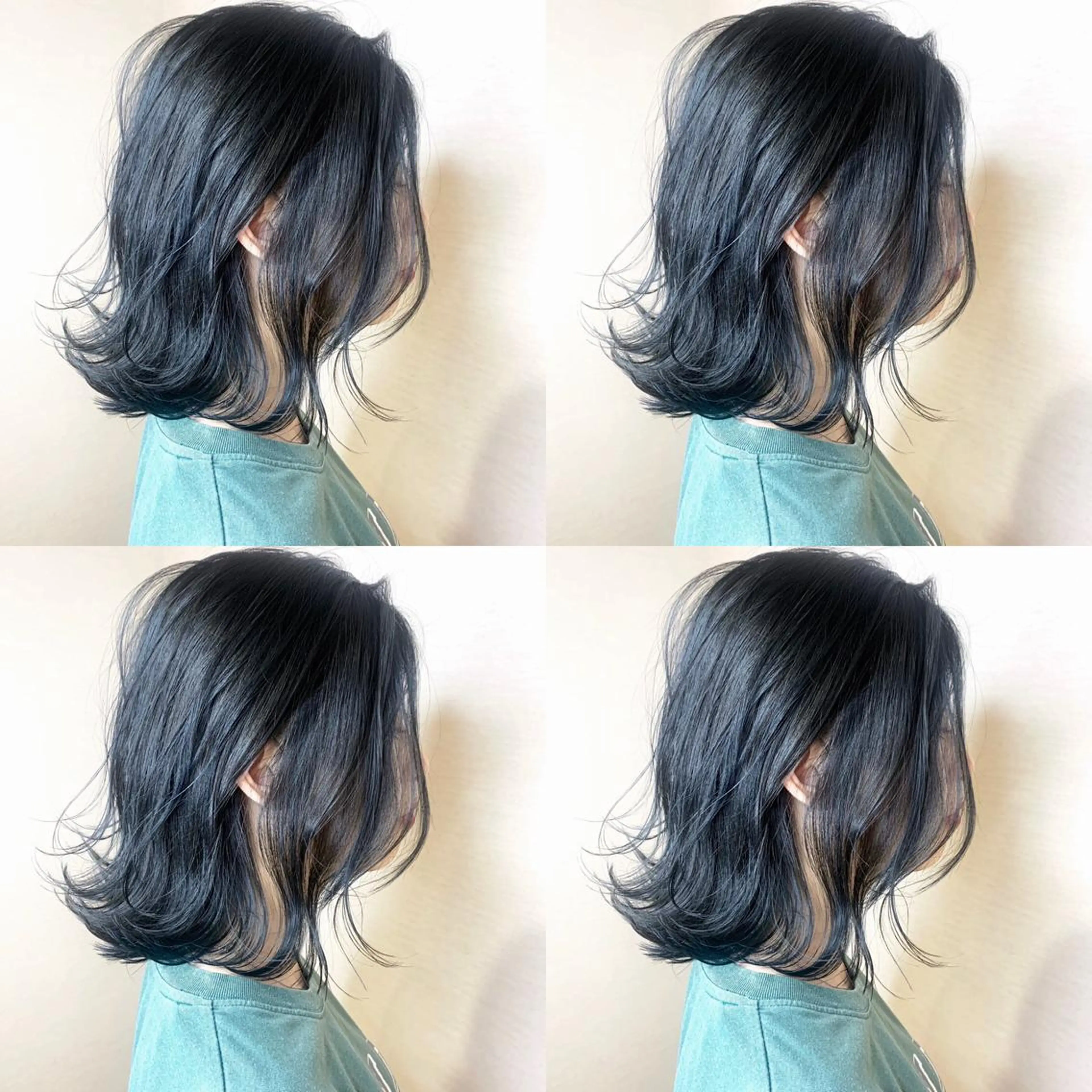 セミロング カラー 韓国レイヤーカット/ ダブルカラーのヘアスタイル