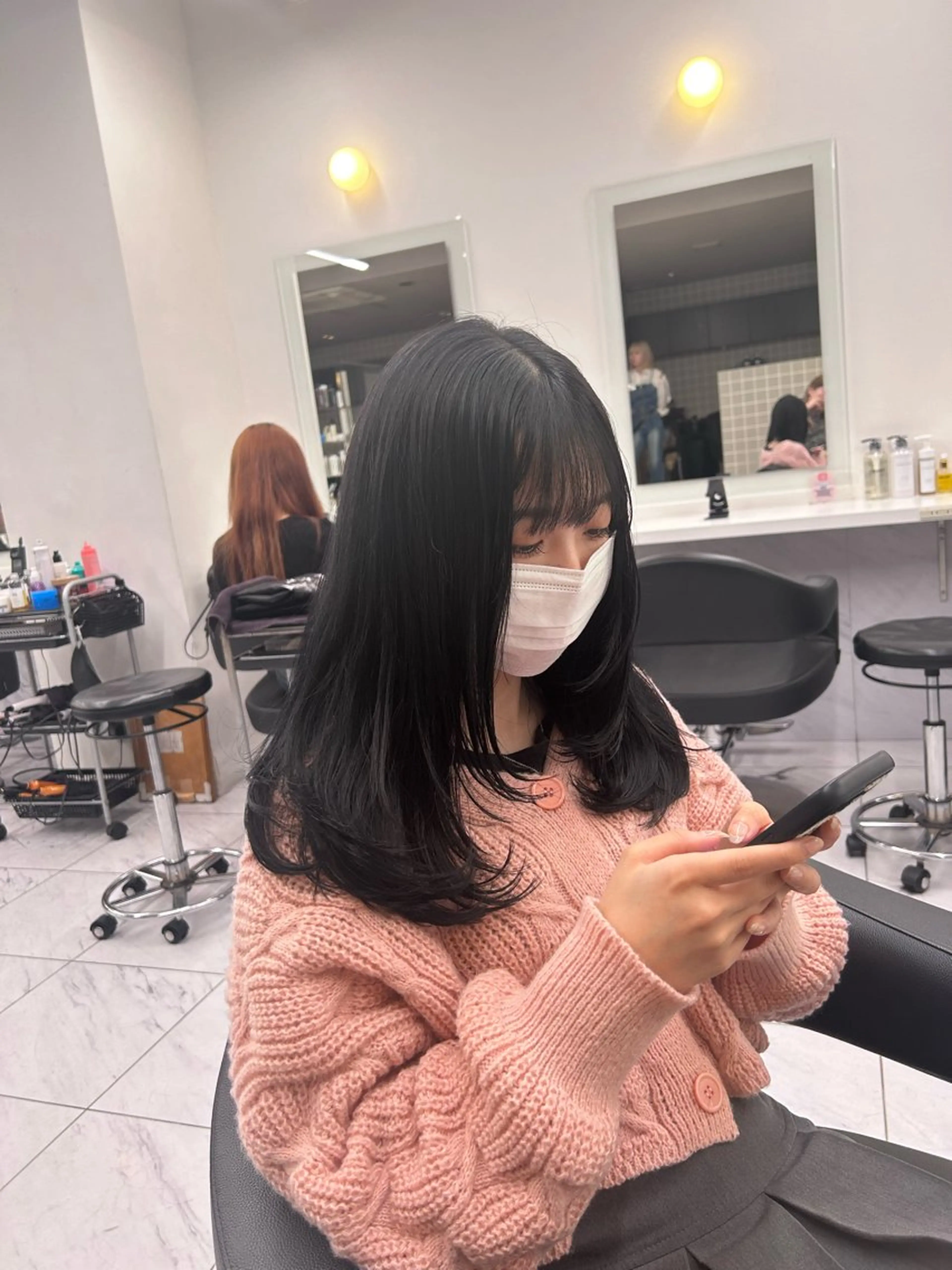 ロング カラー パーマ ヘアアレンジ メンズ キッズ ブリーチなしカラー/ ブラウン/レイヤーのヘアスタイル