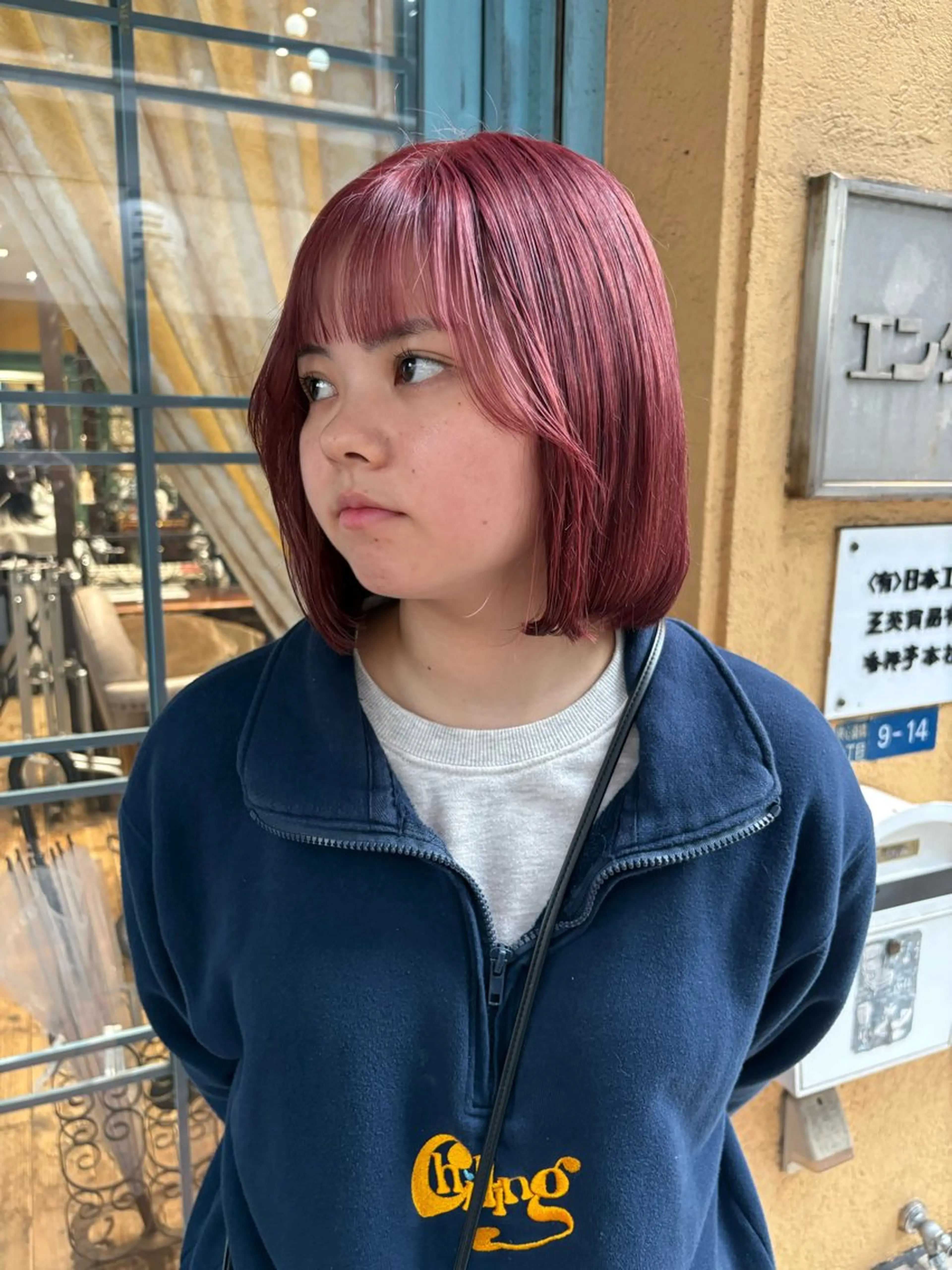 カラー ブリーチ ピンクカラー ヘアカラー トリートメント なぎさ 🎀  / 透明感カラー/心斎橋のヘアスタイル