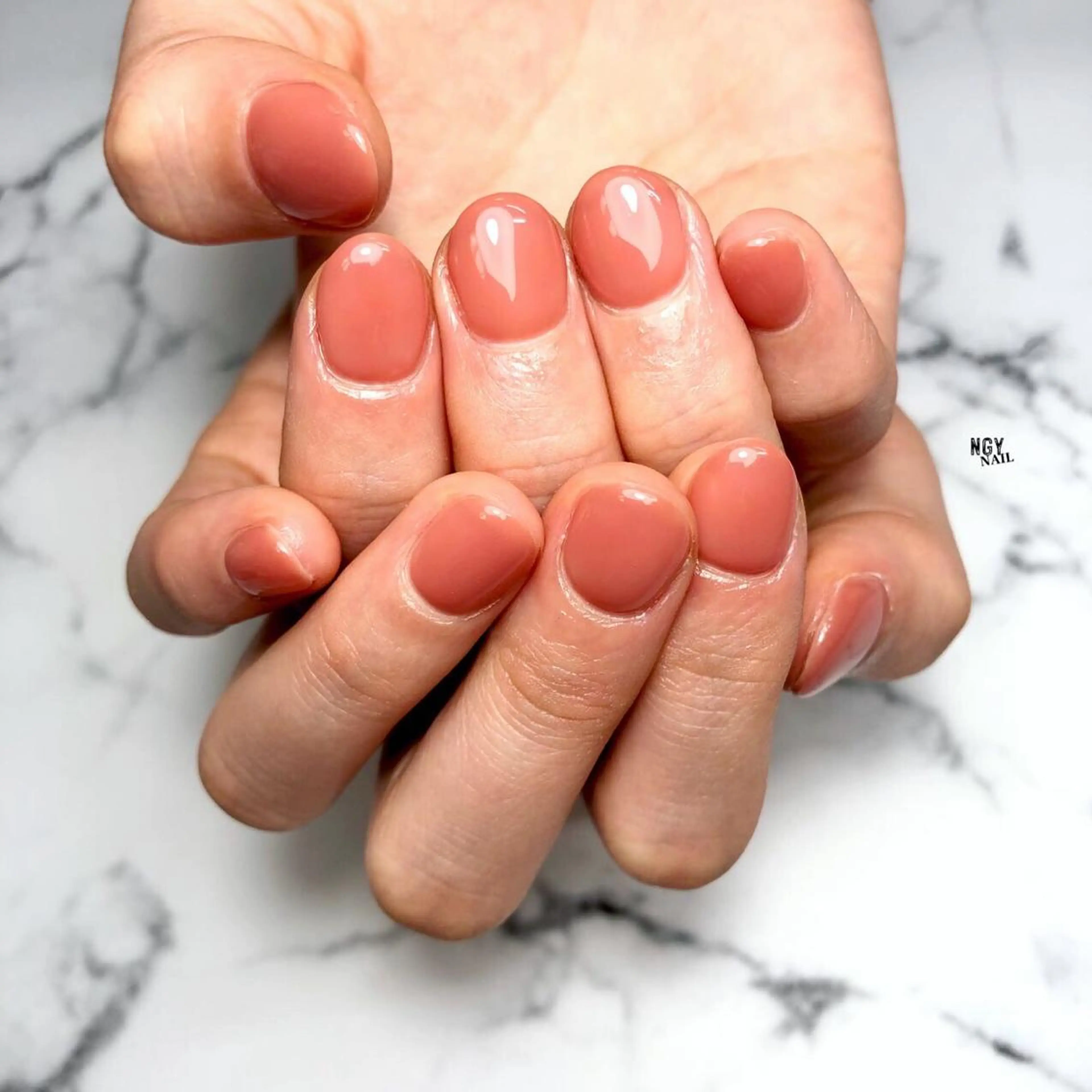 ネイル ジェルネイル ワンカラーネイル パラジェル 春ネイル ハンドネイル NAIL NOWのネイルデザイン
