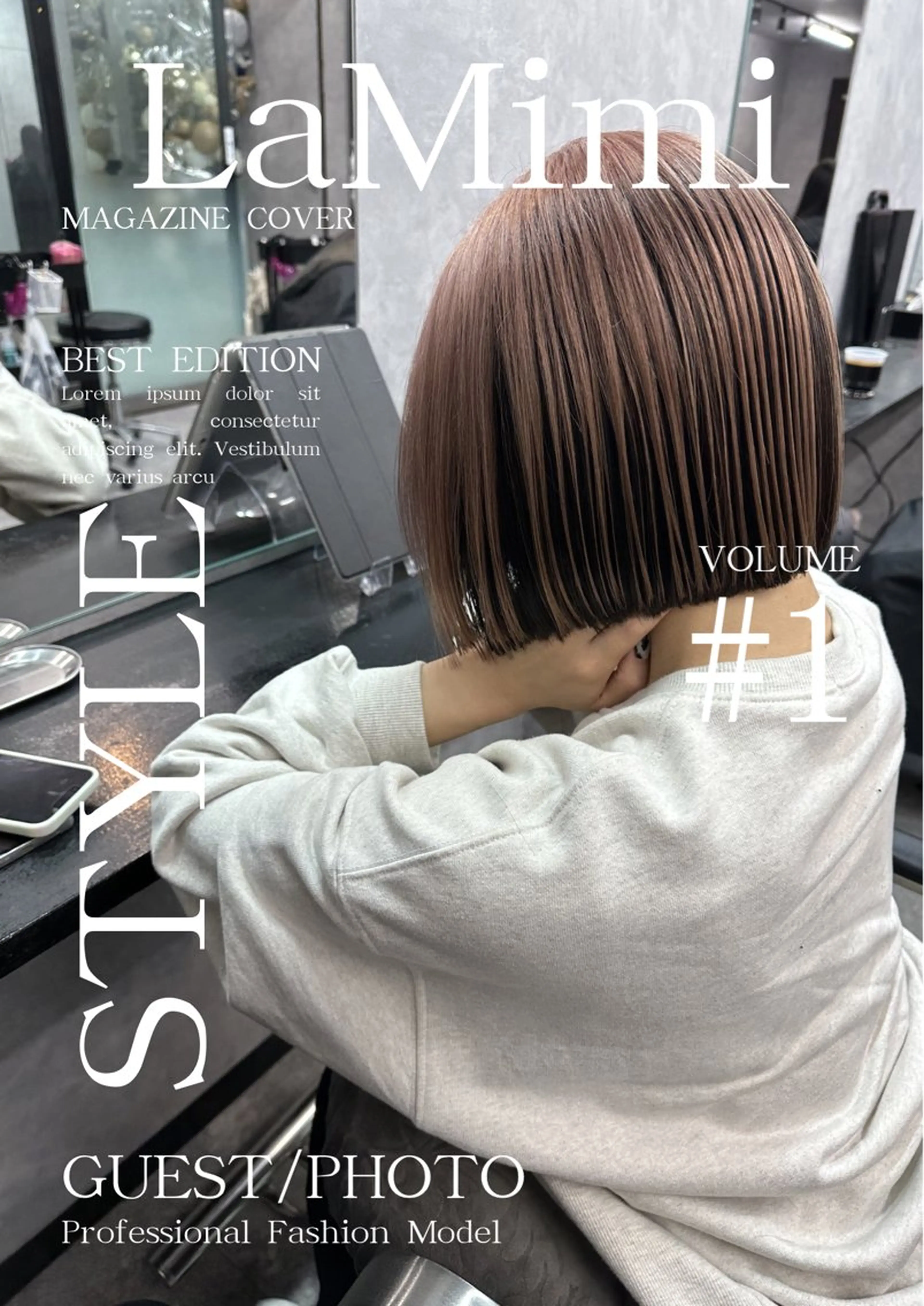 ショート カラー バレイヤージュ ミストバング ブリーチ 透明感カラー ダブルカラー La Mimiのヘアスタイル