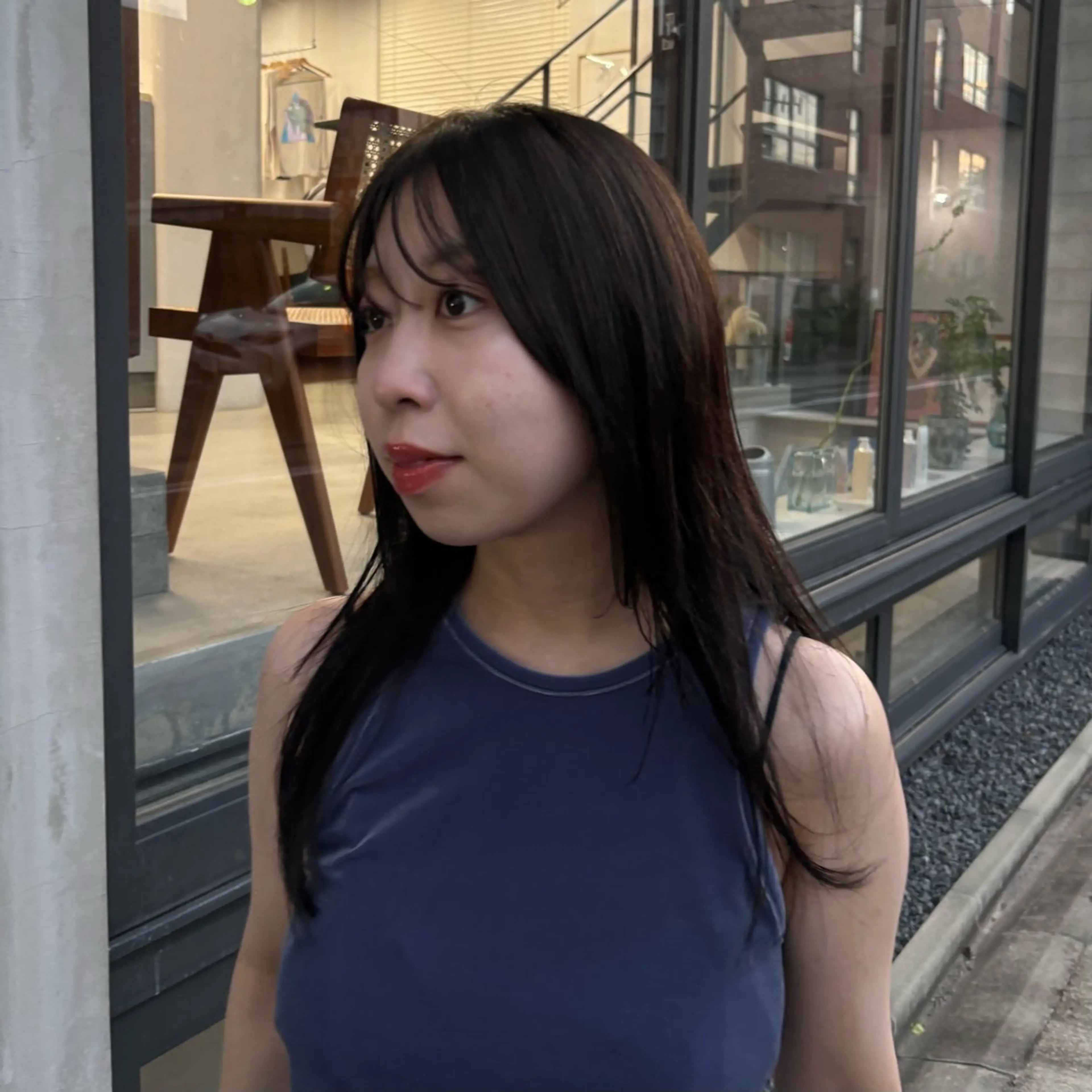 セミロング カラー ブラウンカラー 池田 晴乃のヘアスタイル