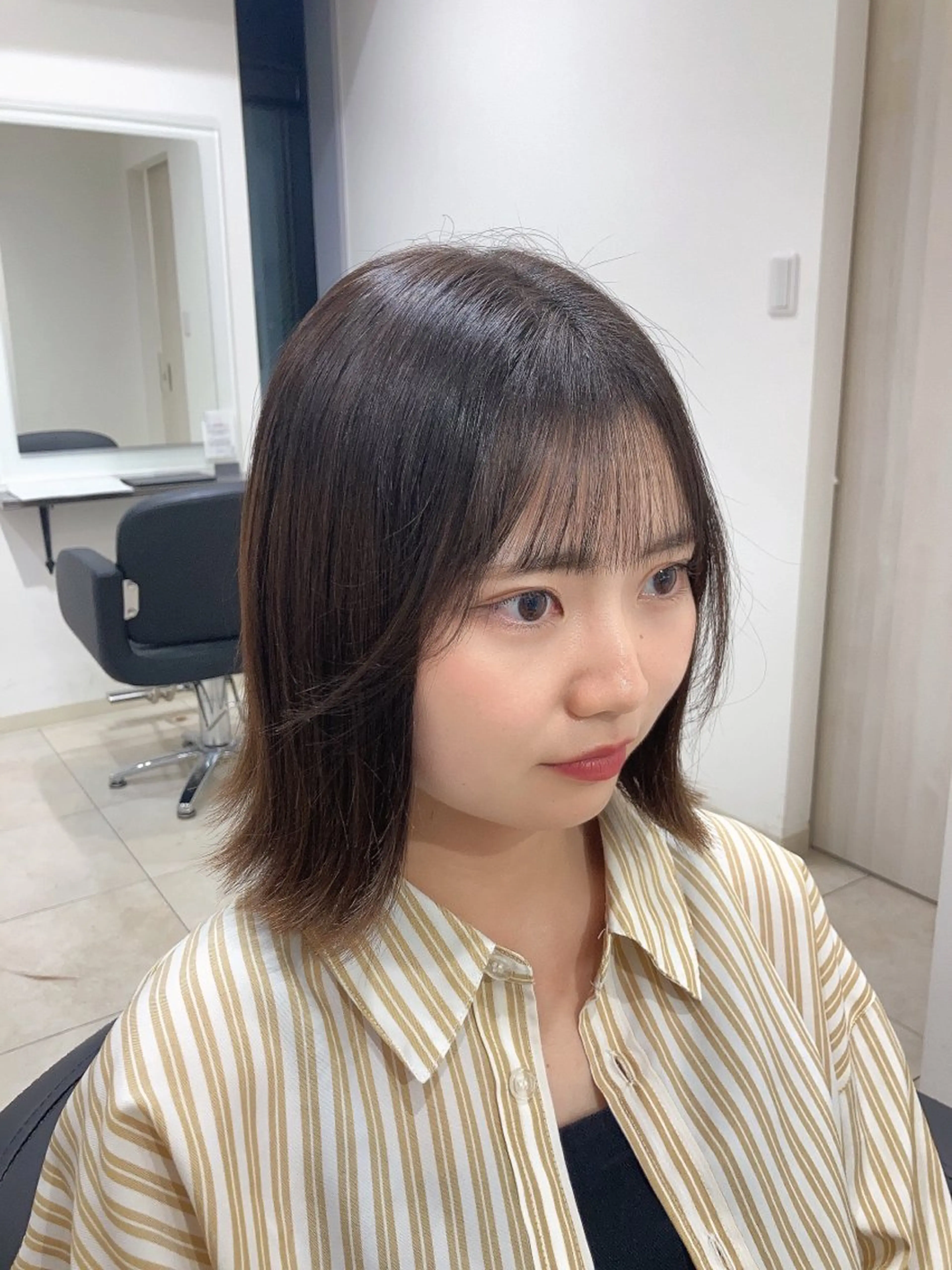 ミディアム ボブ 外ハネヘア ピンクカラー🎀 米津 美佑のヘアスタイル