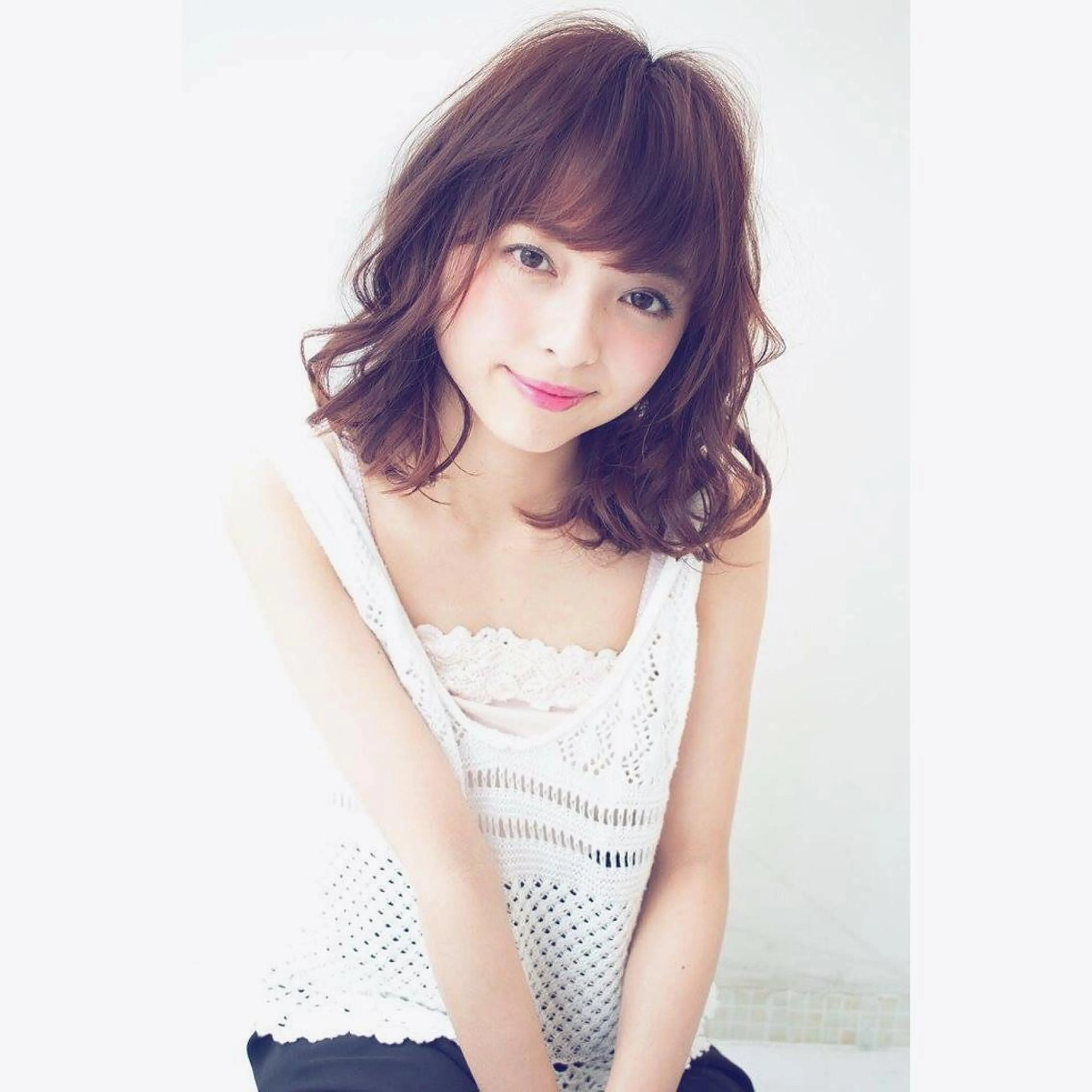 ミディアム セミロング カラー パーマ STAR所属・内藤 達也のヘアスタイル