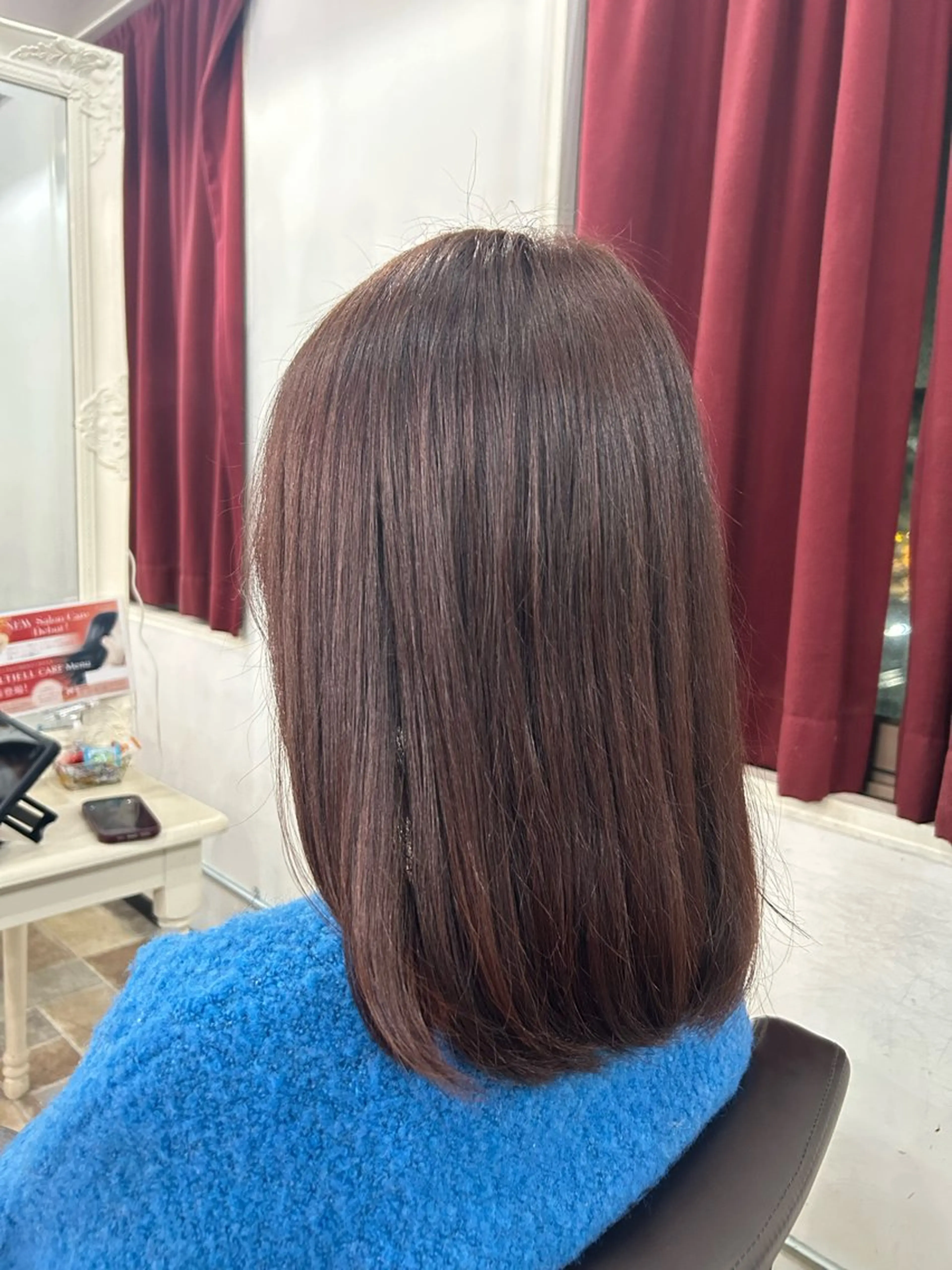 ミディアム カラー ブラウンカラー ピンクカラー ピンクブラウン 篠崎 穂乃佳のヘアスタイル