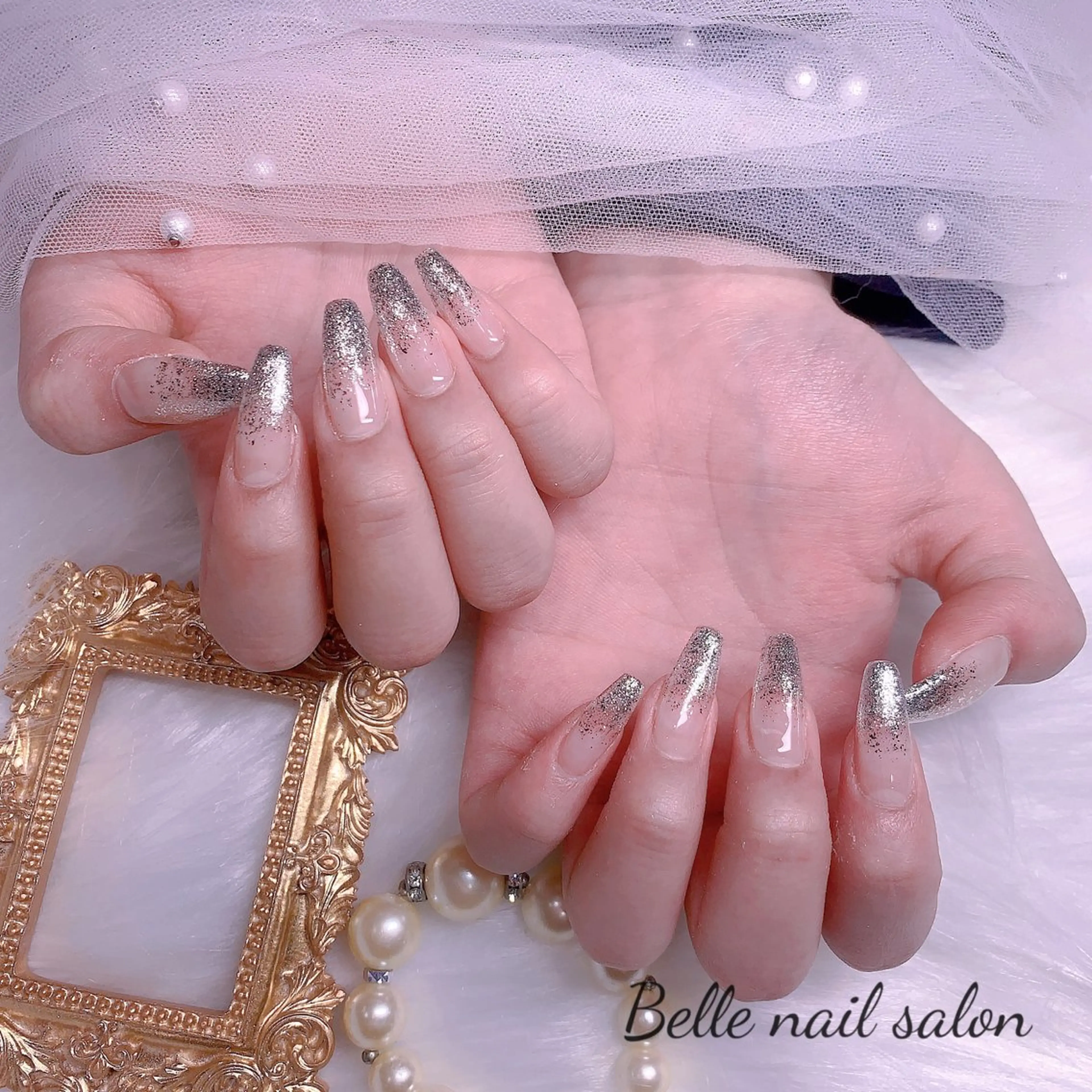 ネイル オーロラネイル フットネイル グラデーション 韓国ネイル ラメ(グリッター) Belle nail salon 新小岩のネイルデザイン