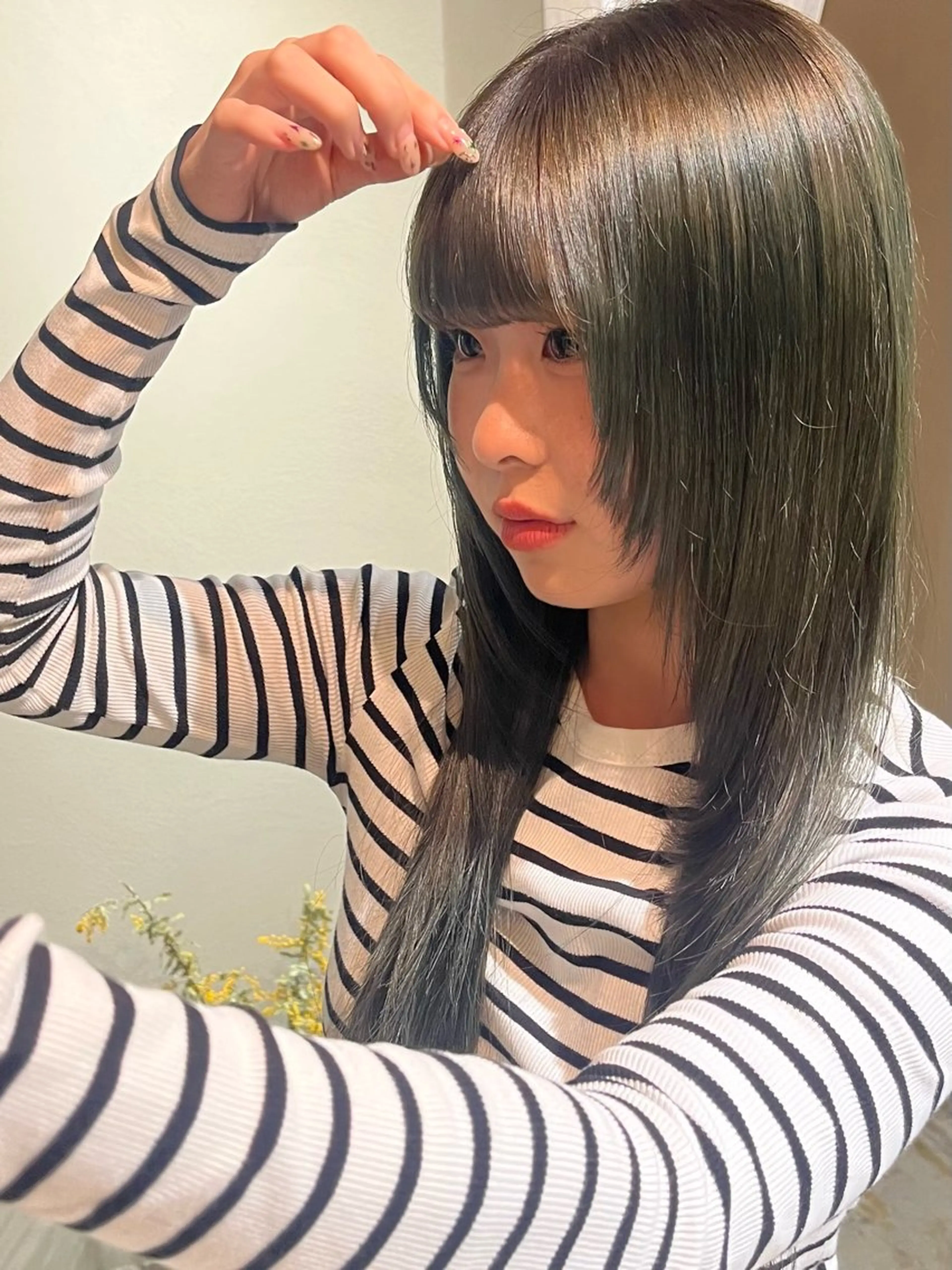 ロング カラー ヘアカラー トリートメント 🌼花屋併設🌼 木下奈々望のヘアスタイル