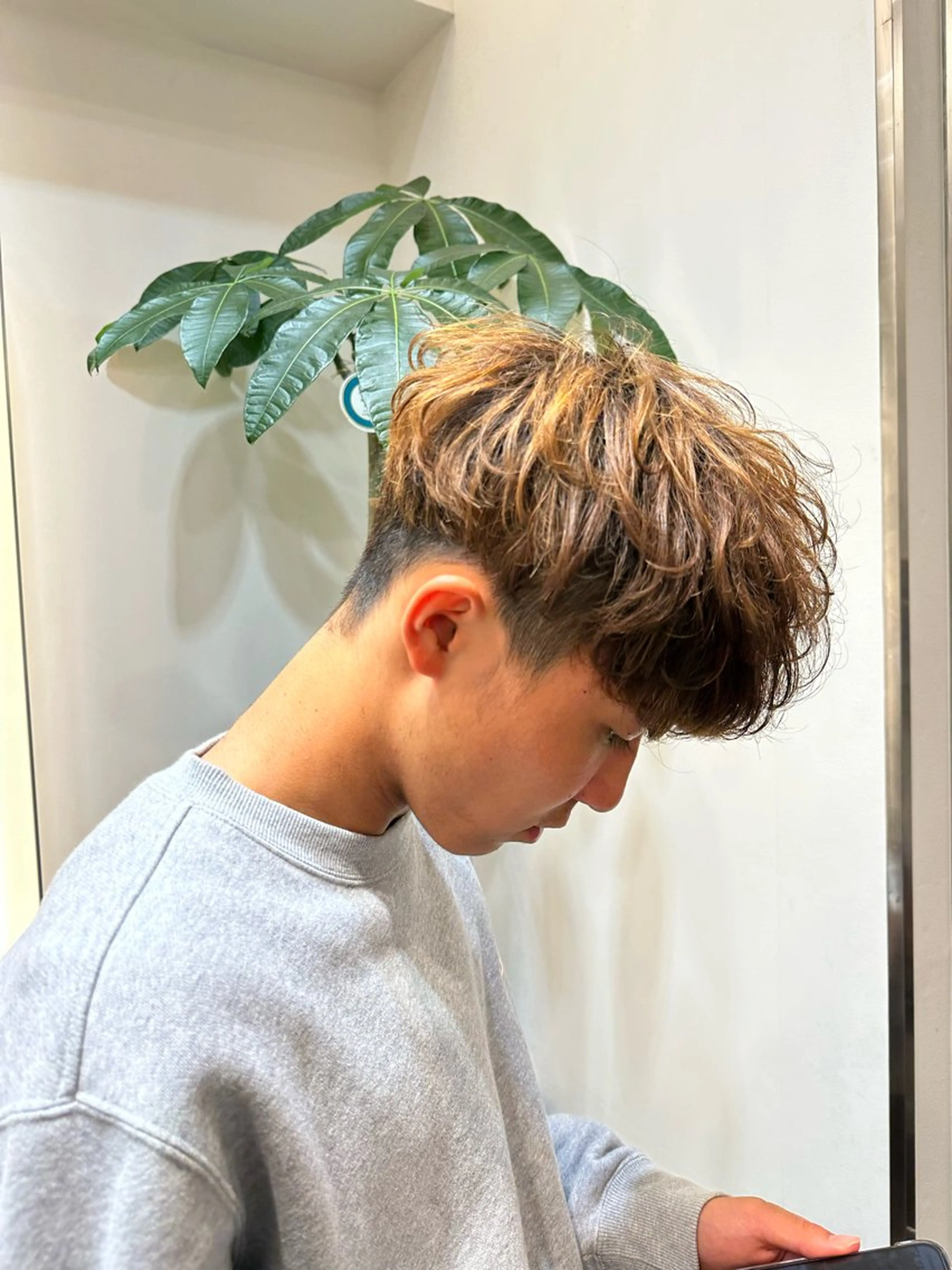 メンズ メンズパーマ スペインカール 大島 龍興のヘアスタイル