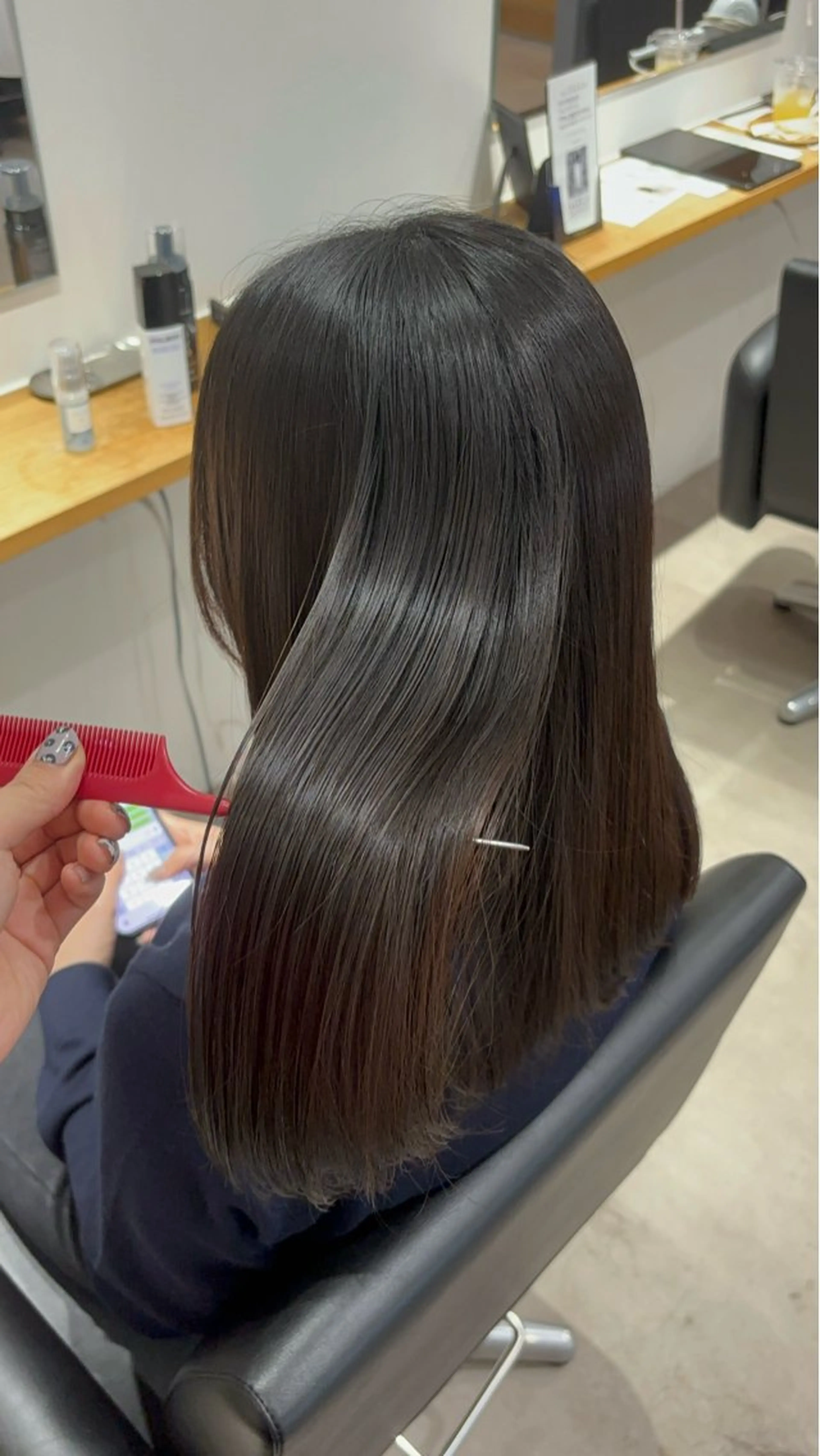 セミロング カット ヘアカラー 縮毛矯正 トリートメント メンズカット&パーマ 髪質改善/岩元のヘアスタイル