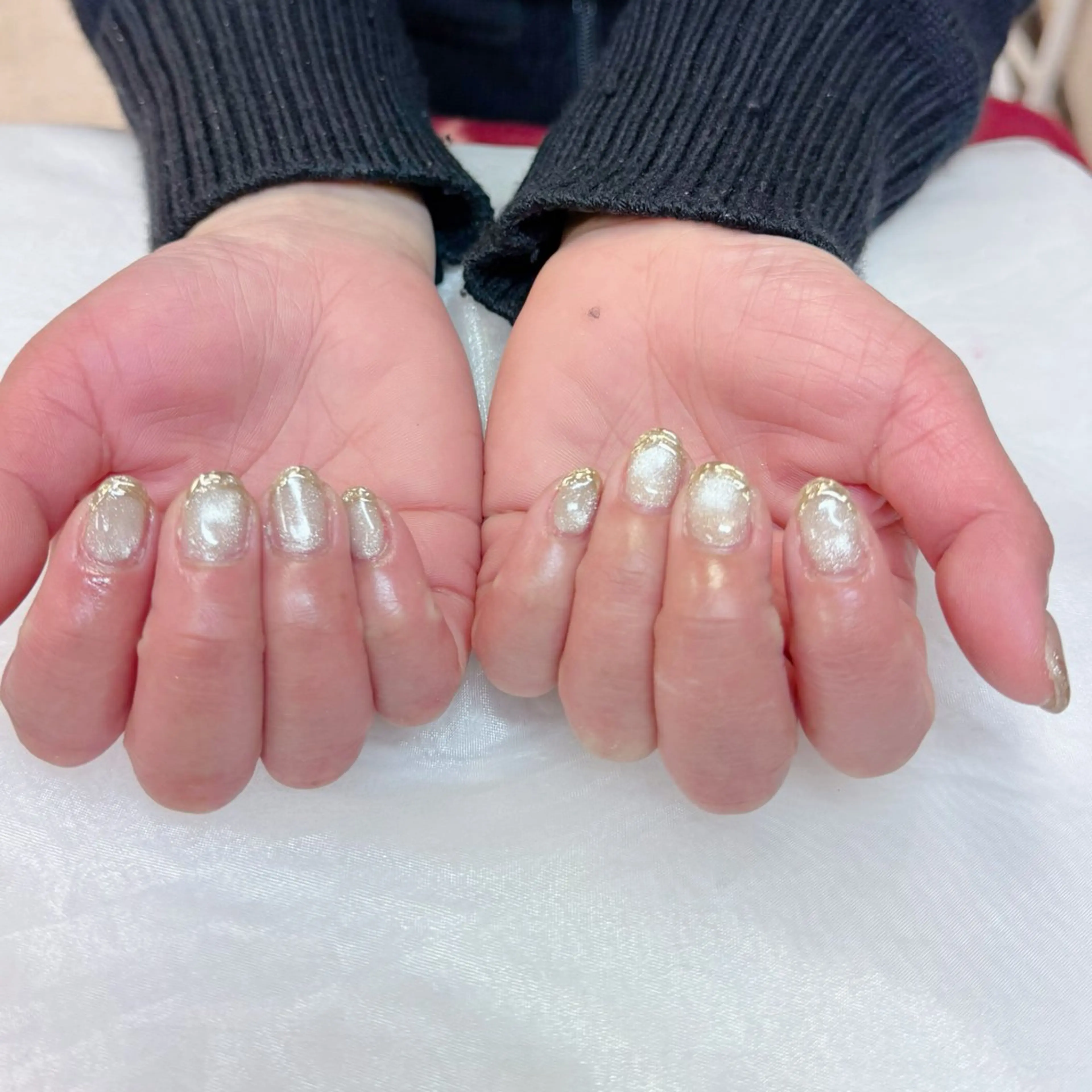 ネイル フレンチネイル キラキラネイル マグネットネイル ミラーネイル maruyasu. yのネイルデザイン