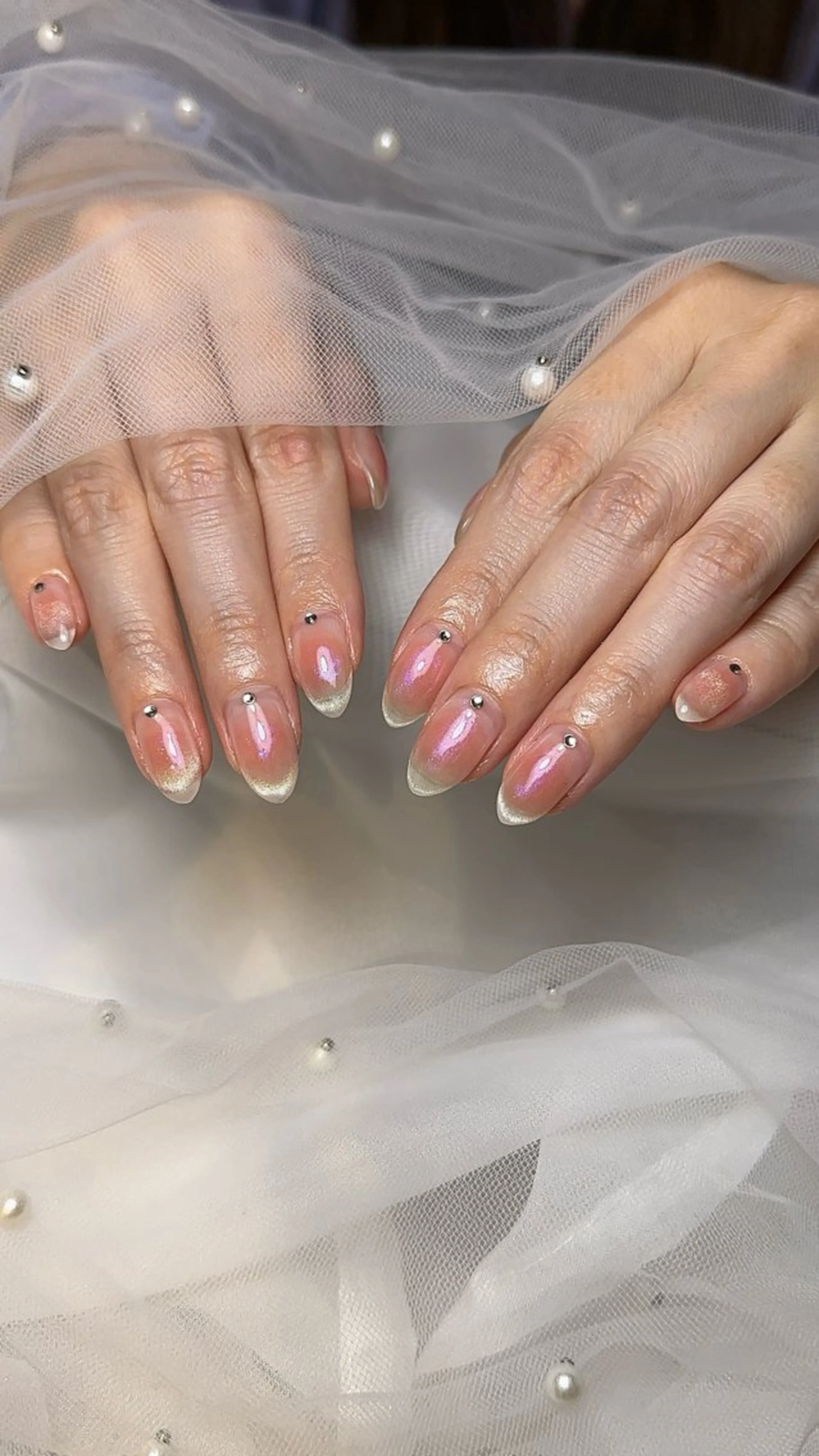 ネイル チークネイル フレンチネイル めそぴ ネイルのネイルデザイン