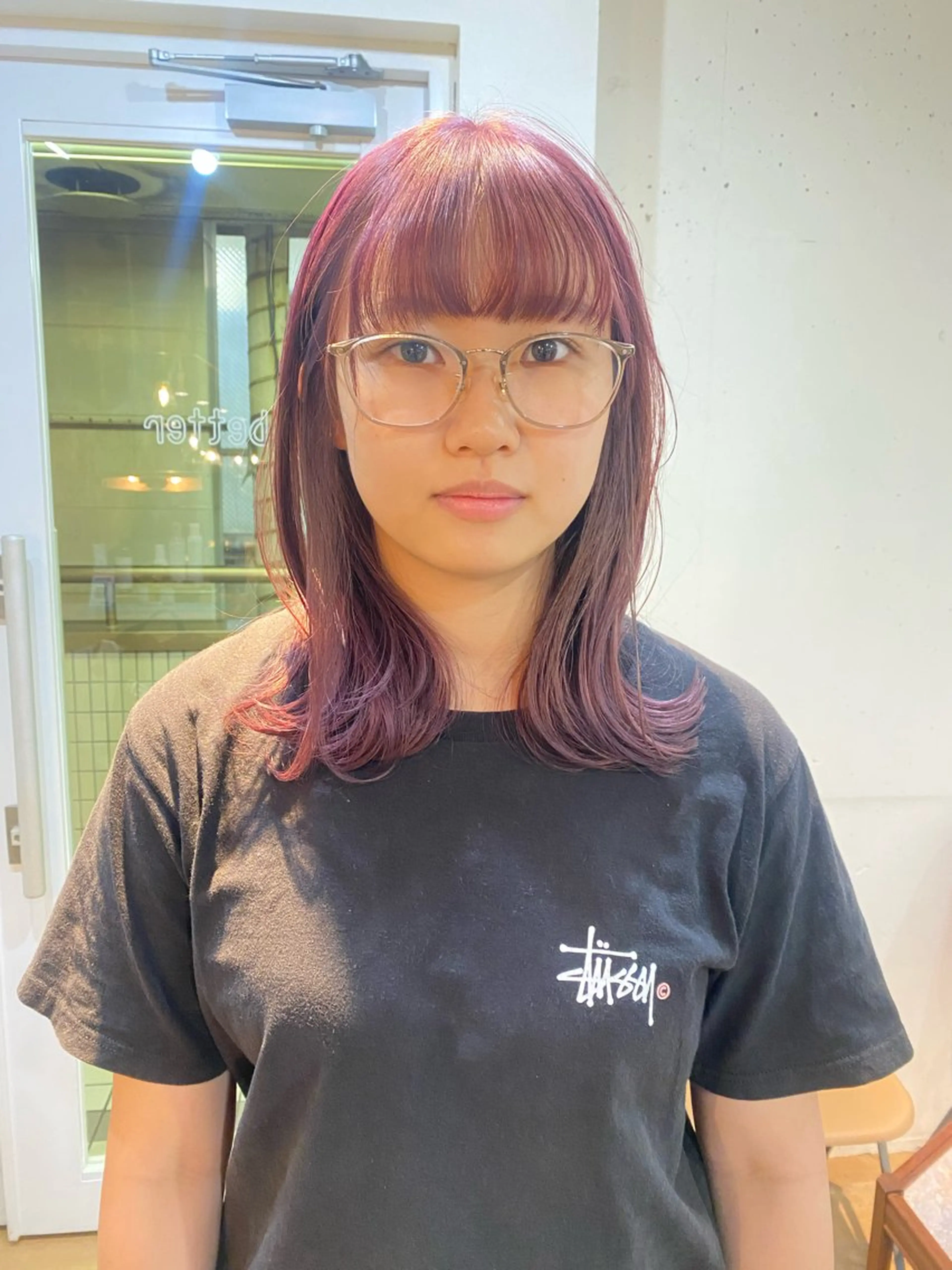 セミロング カラー 竹内 柚子のヘアスタイル