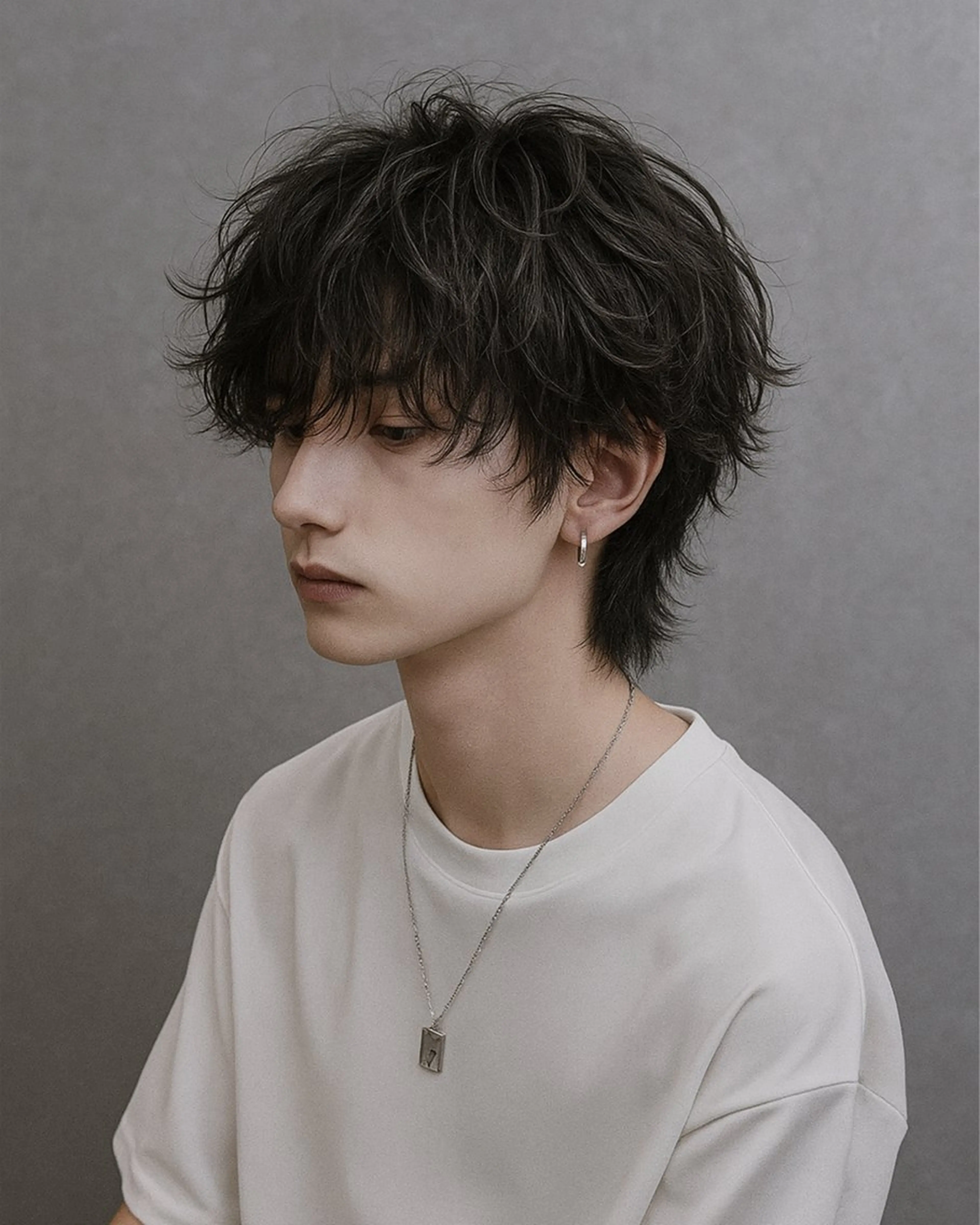 ミディアム パーマ ヘアアレンジ メンズ カット パーマ ヘアセット Ryo横浜韓国ヘア/ 曲がる縮毛矯正特化のヘアスタイル
