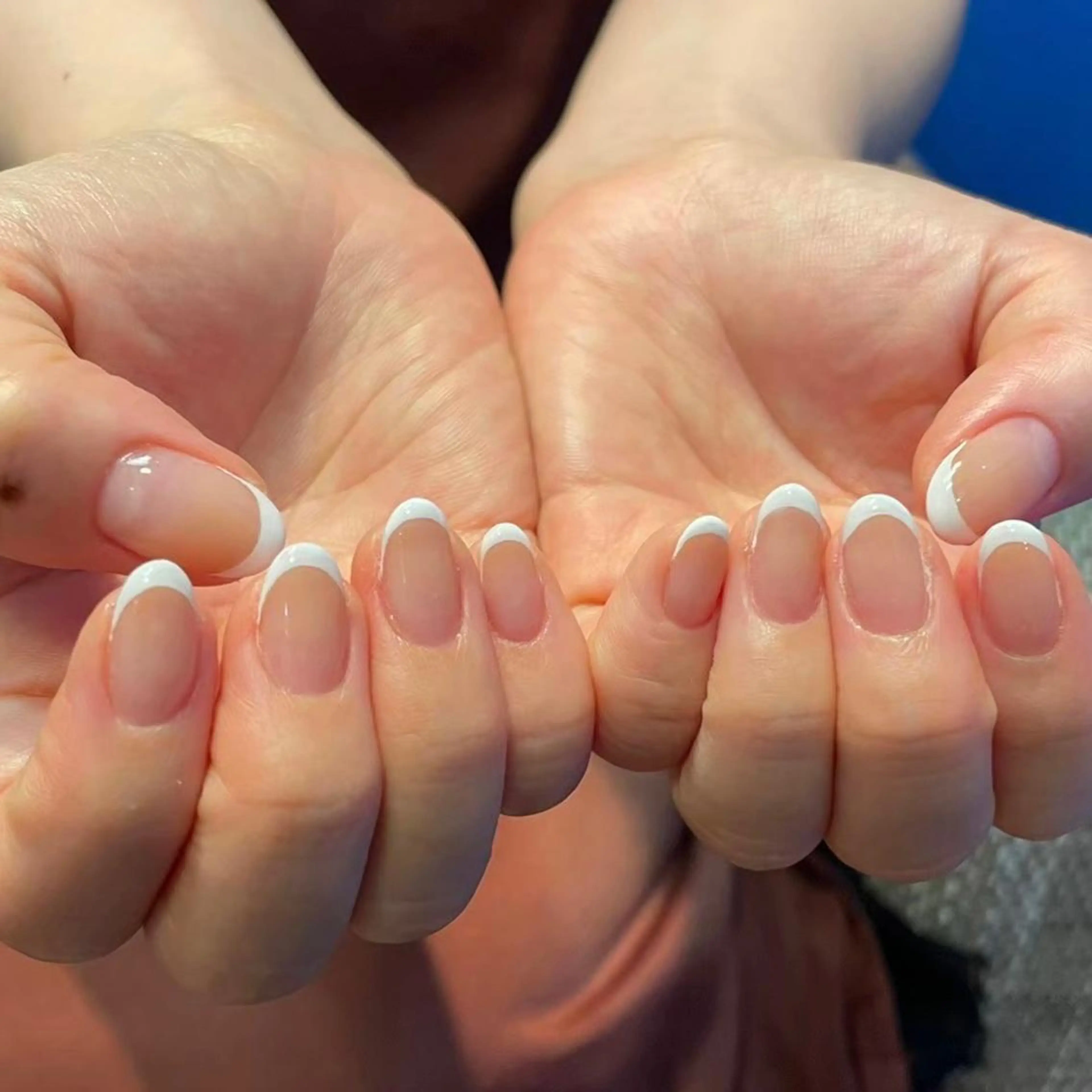 4/16 20時限定メニュー✨ネイルモデル💞🍥白フレンチ➕ベージュグラデーションの写真