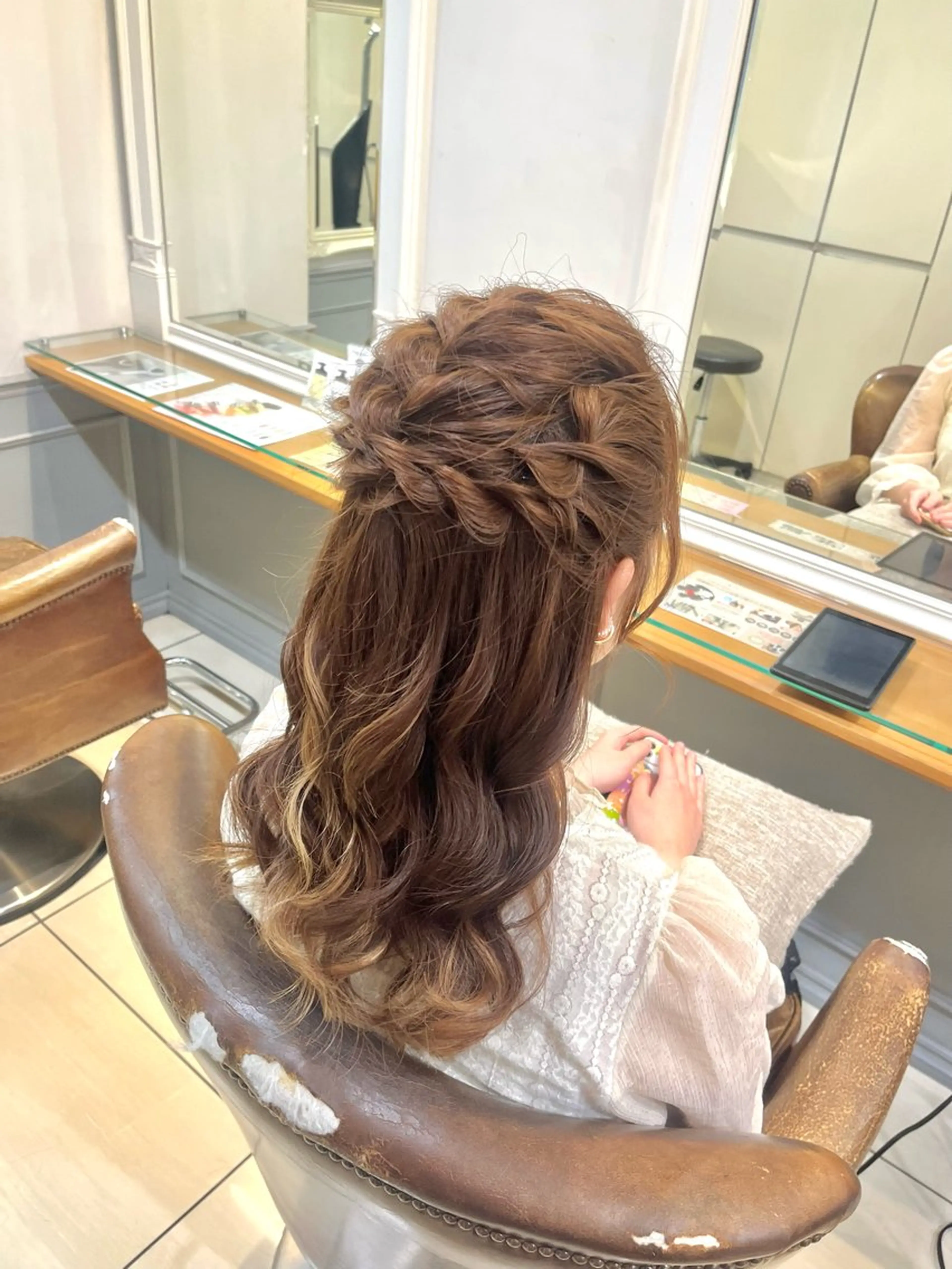 ロング ヘアアレンジ ハーフアップ メンズパーマ/ 横浜/佐藤桃香 🦥のヘアスタイル