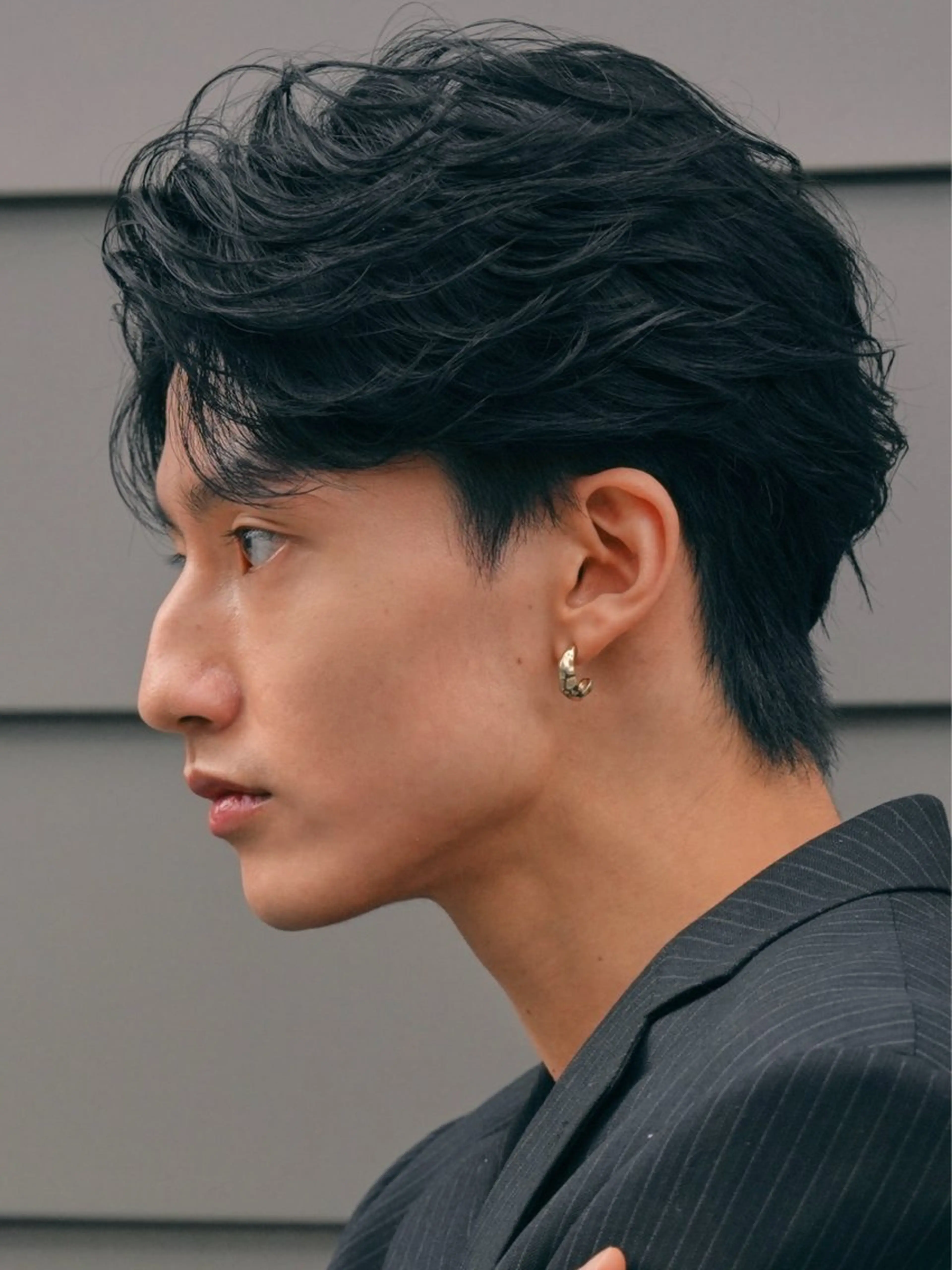 ミディアム パーマ メンズ ミディアムパーマ フェザーパーマ マッシュ メンズパーマ 学生（メンズ向け） fifth/原宿/ ニュアンス/しゅうとのヘアスタイル