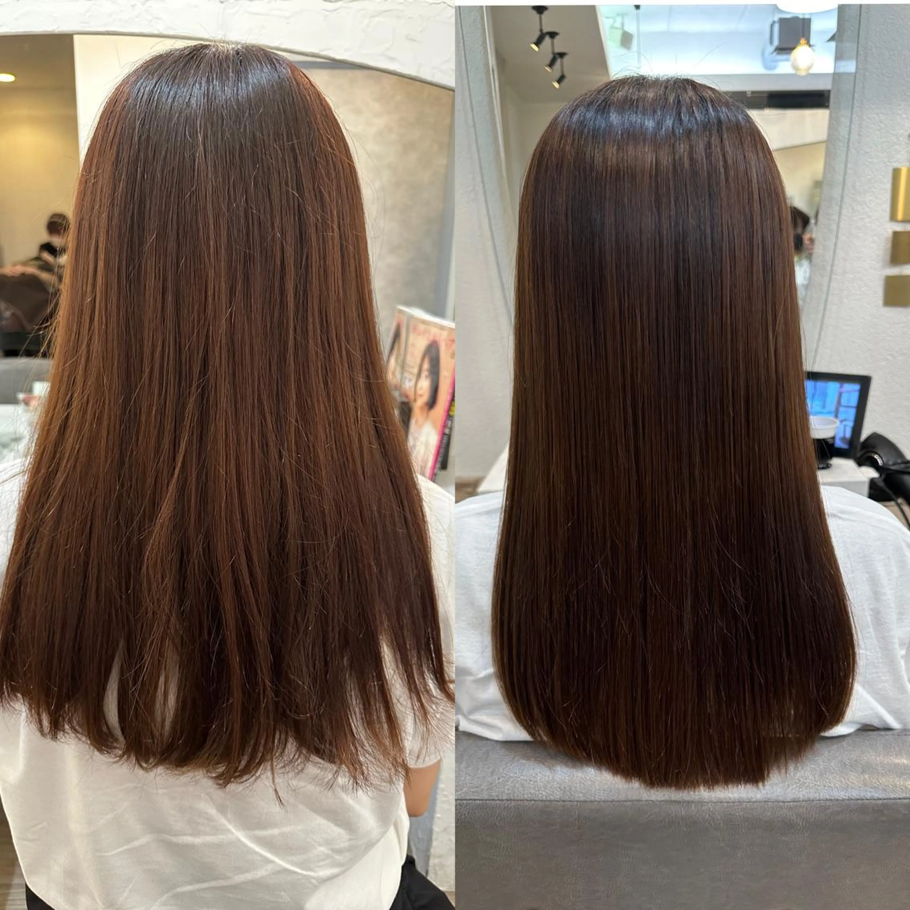 ロング パーマ 縮毛矯正 ストレートパーマ sato ayaka |透明感カラー🫧のヘアスタイル