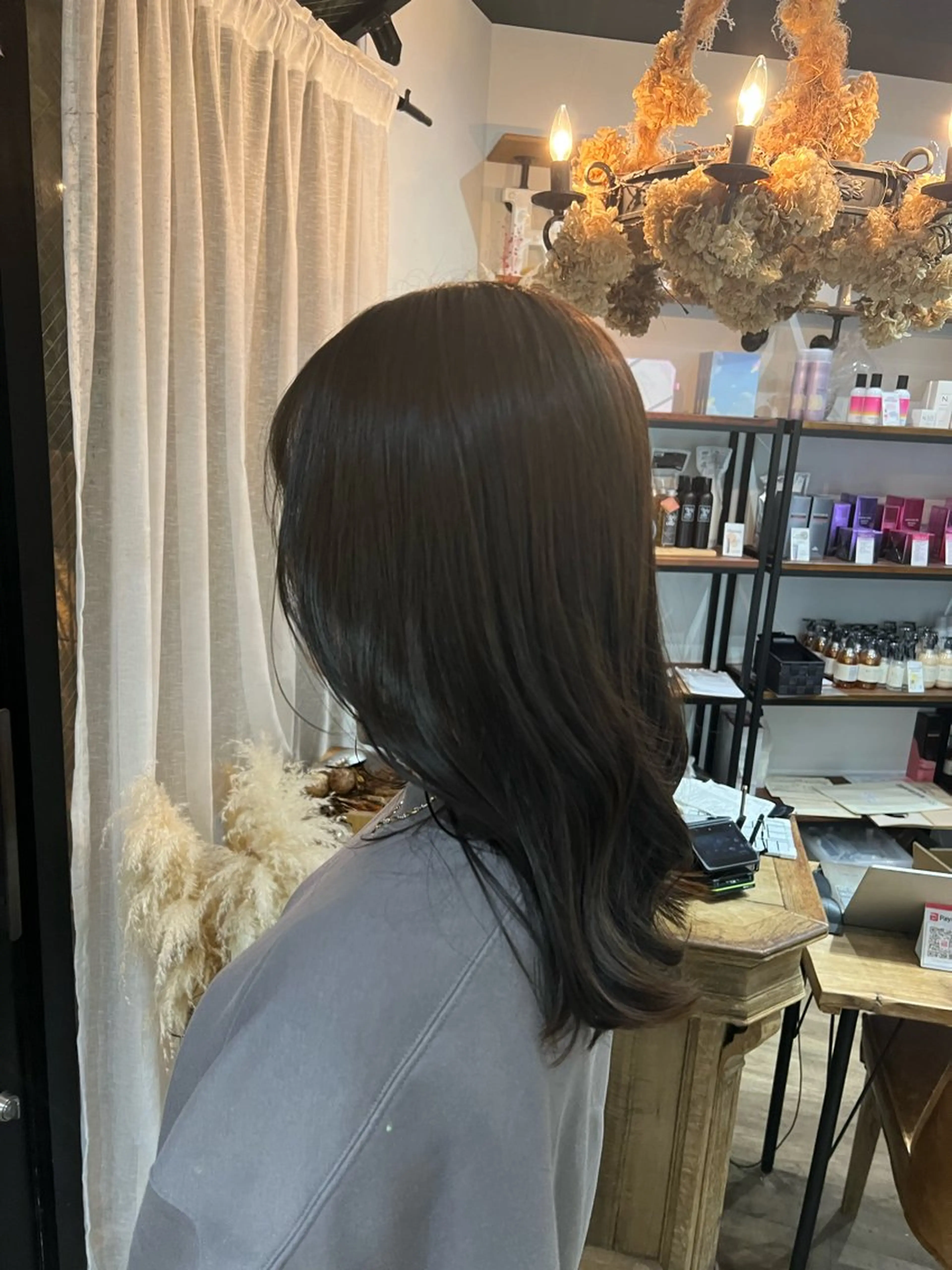 セミロング カラー オリーブカラー 髙橋 秀果のヘアスタイル