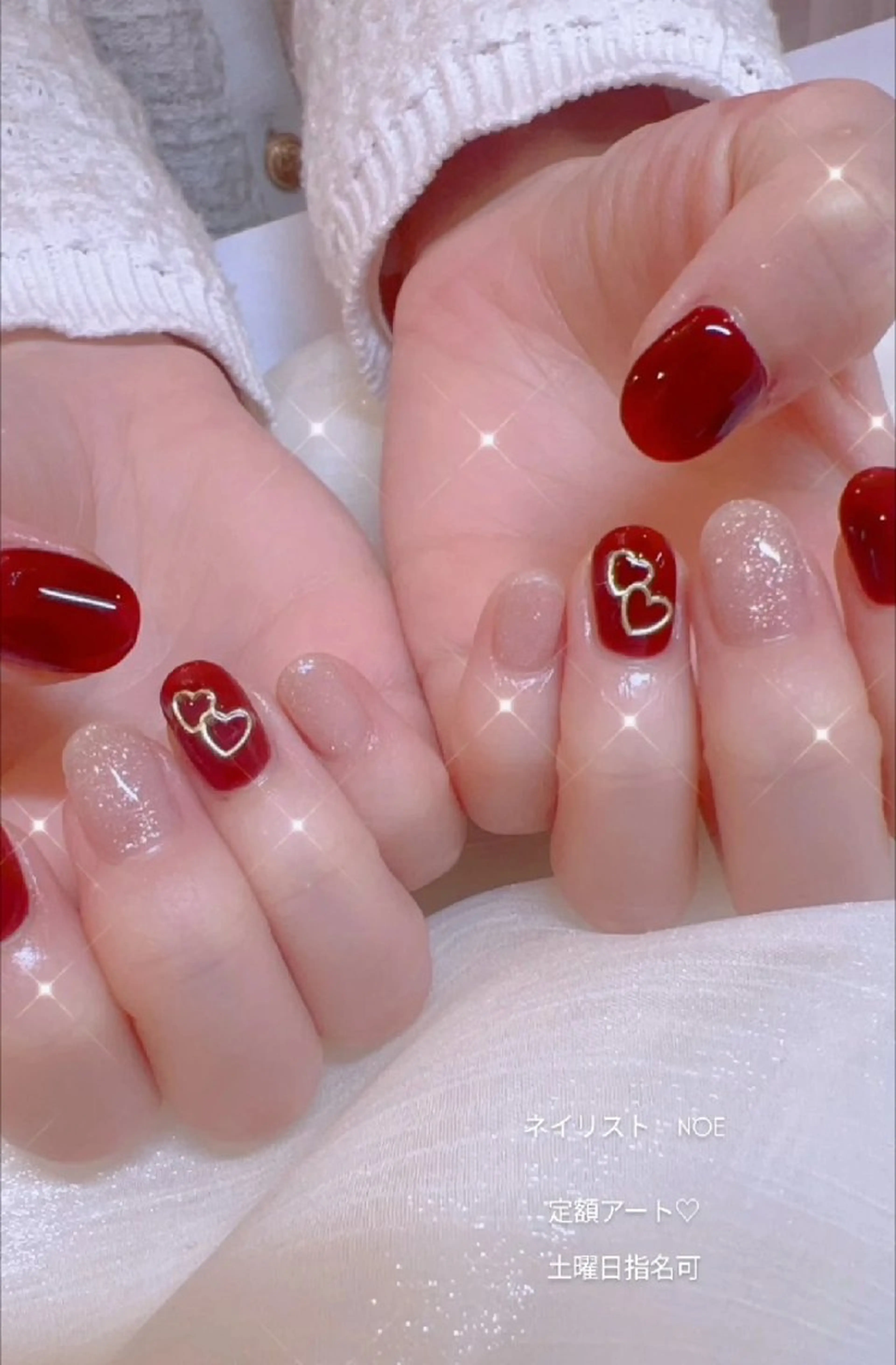ネイル アートネイル 春ネイル バレンタイン ハンドネイル I LOVE ME NAIL.｡.:*♡のネイルデザイン