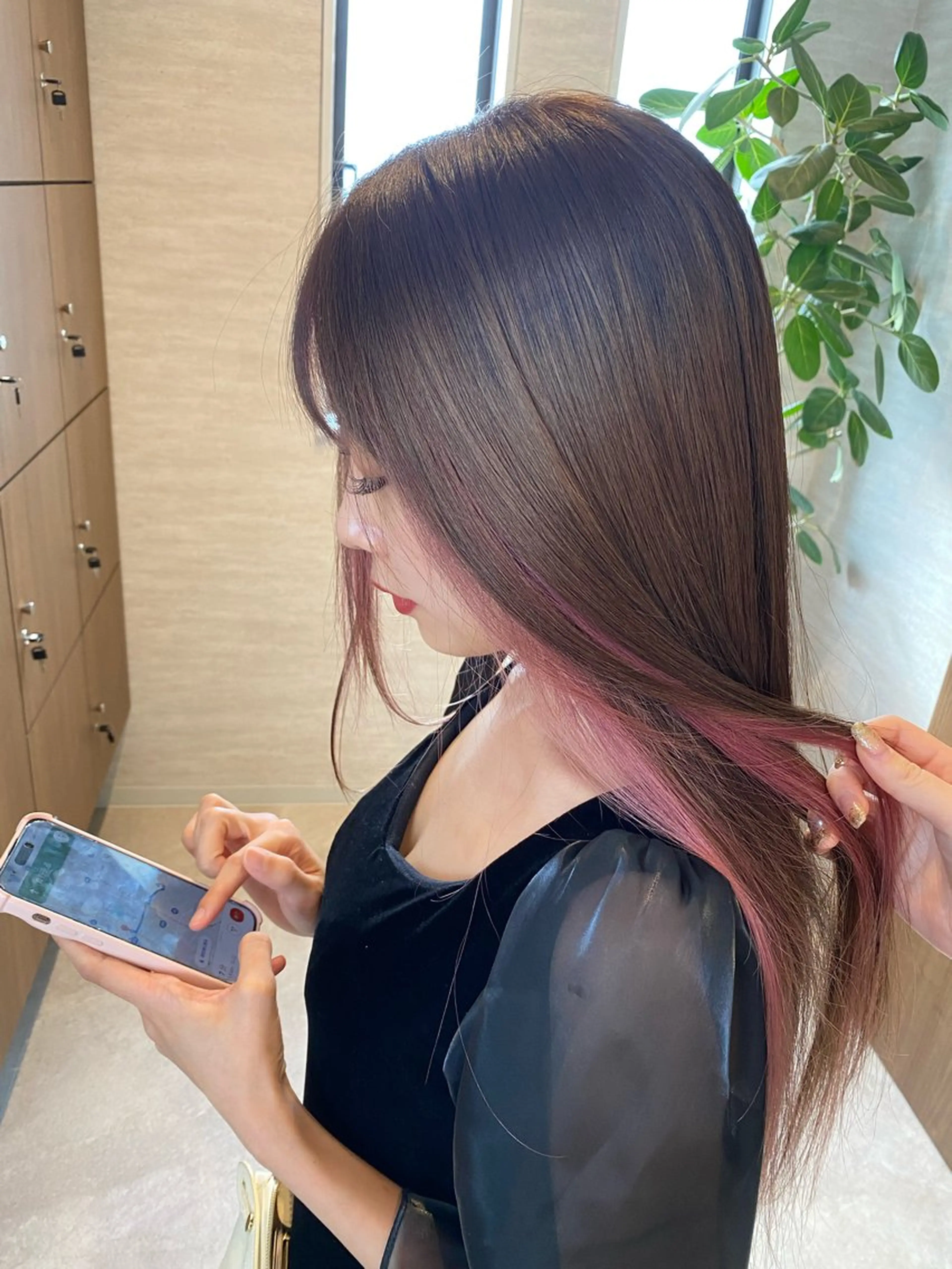 ロング ミストバング 森 千風優のヘアスタイル