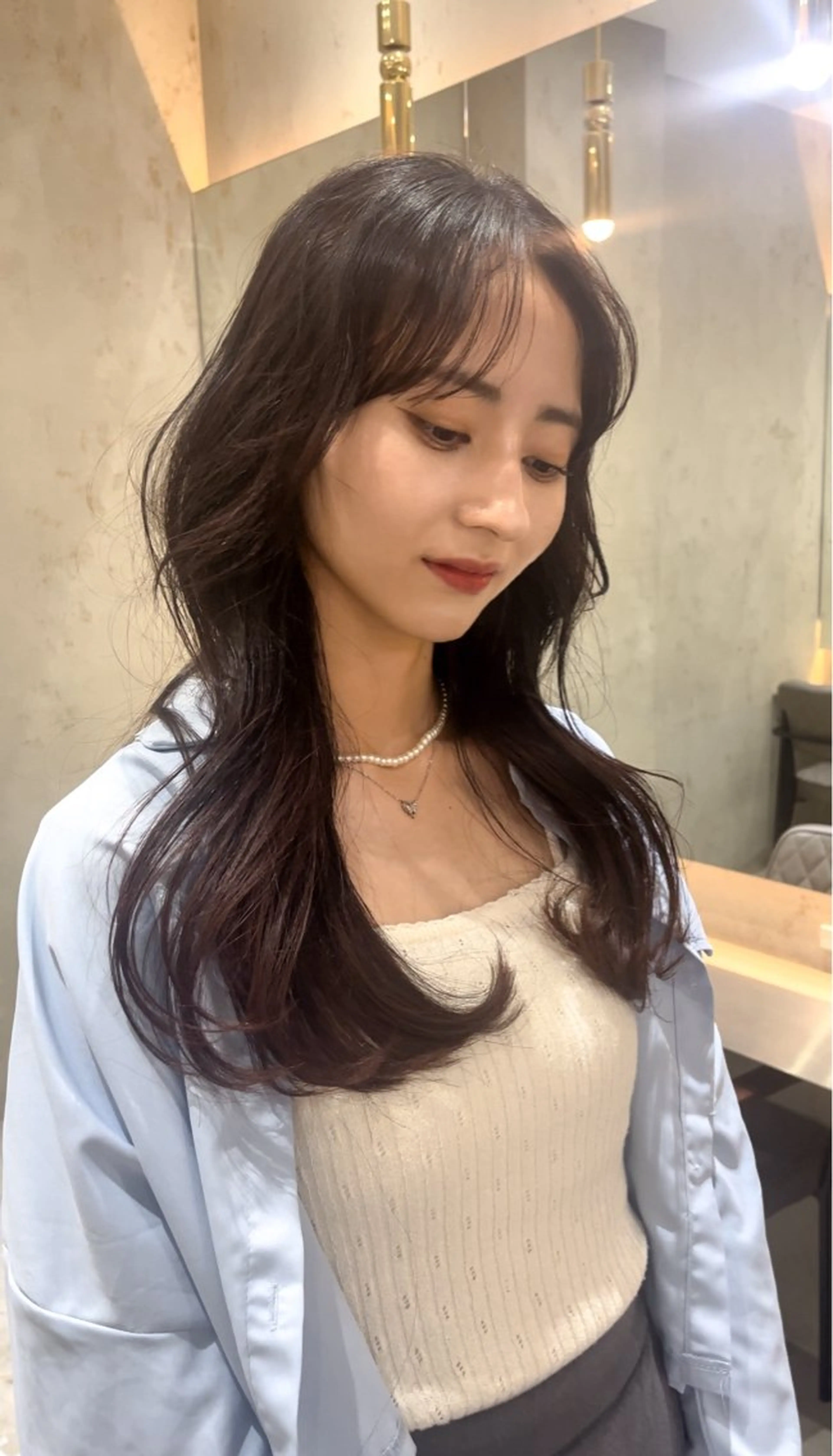 セミロング カット トリートメント 山崎/ボブ縮毛矯正 レイヤー髪質改善のヘアスタイル