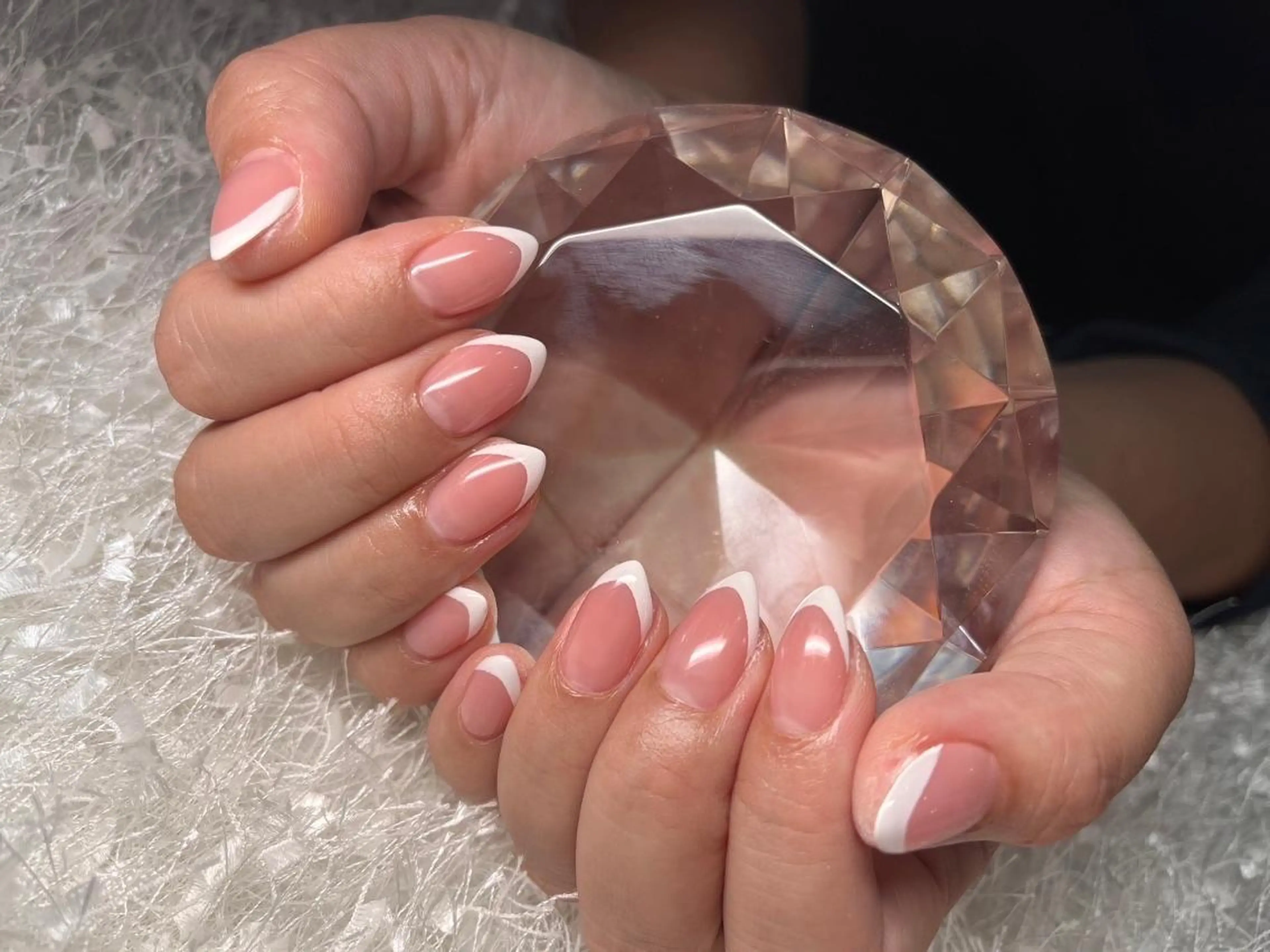 ネイル オーロラネイル 長さ出し フレンチネイル ジェルネイル グラデーション ハンドネイル Nail&eye Belire 新宿のネイルデザイン