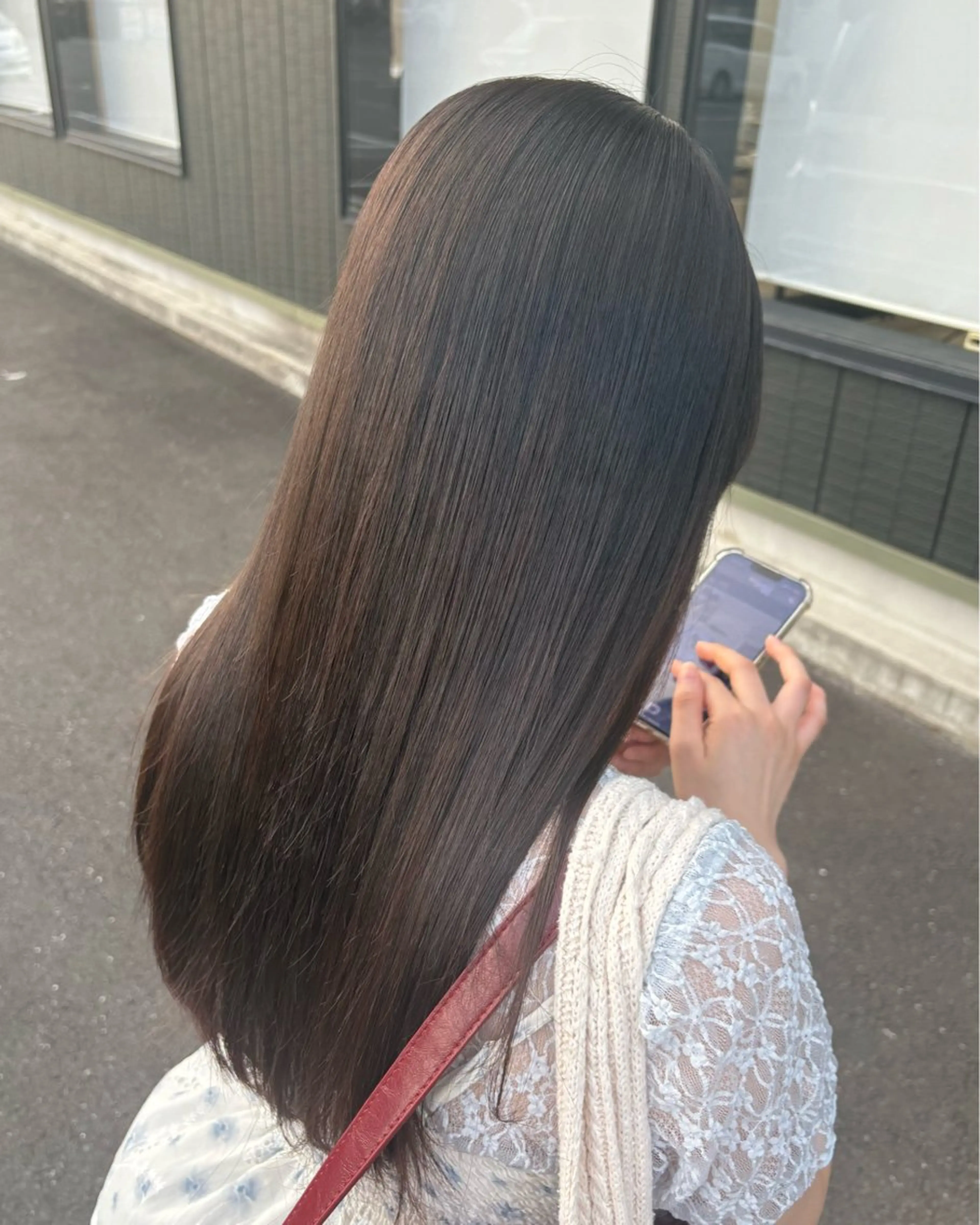 セミロング カラー ブラウンカラー チョコレートブラウン 🪄くすみカラー❇️ 名塚比奈乃🪄のヘアスタイル