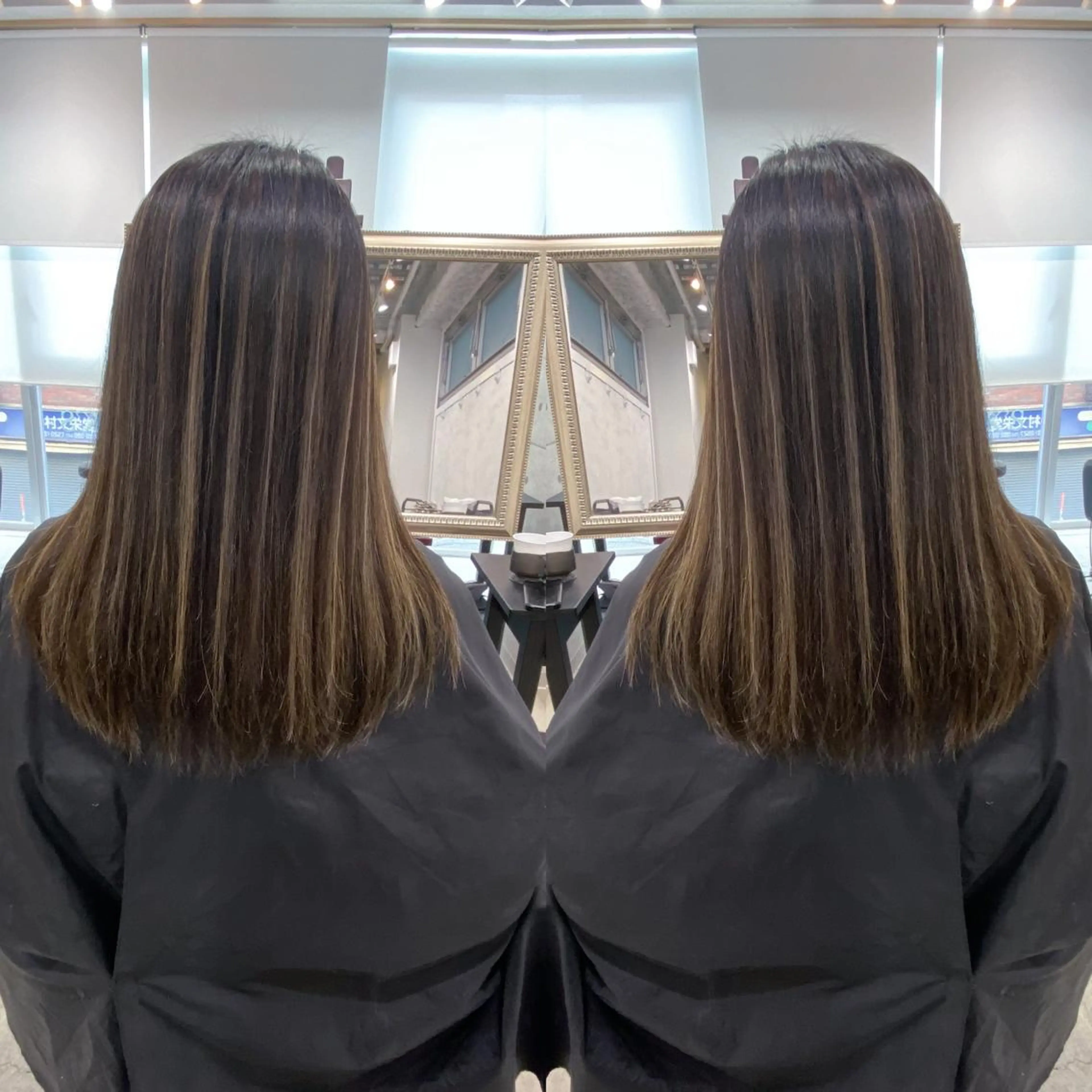 ミディアム カラー ヘアアレンジ ハイライトカラー ハイライト ヘアカラー トリートメント BANK'S hair所属・縮毛矯正 髪質改善寺坂雄飛💐のヘアスタイル