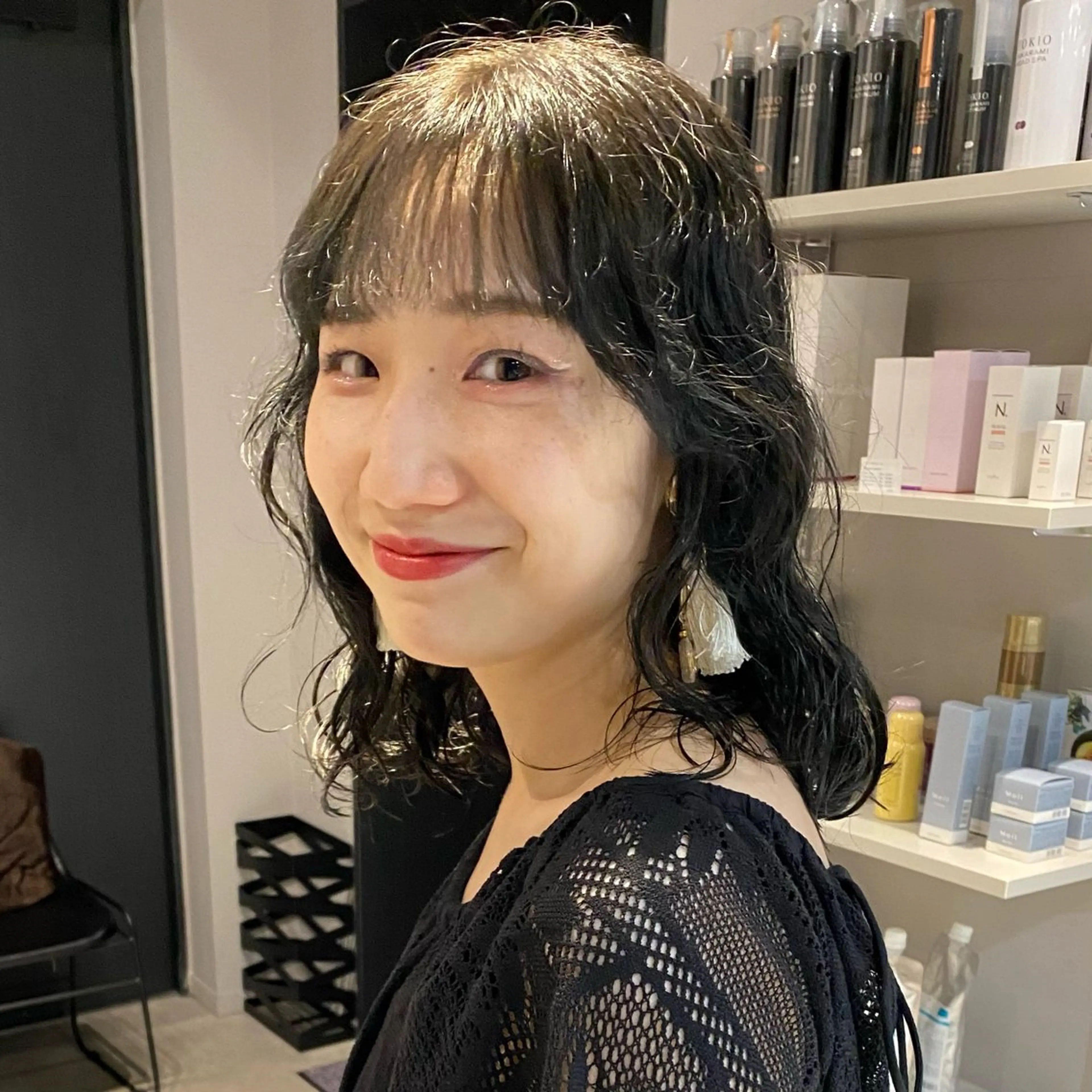 ミディアム ミディアムパーマ ハイライト 髪質改善 レイヤーカット ショート職人 美容師【KENTA】のヘアスタイル