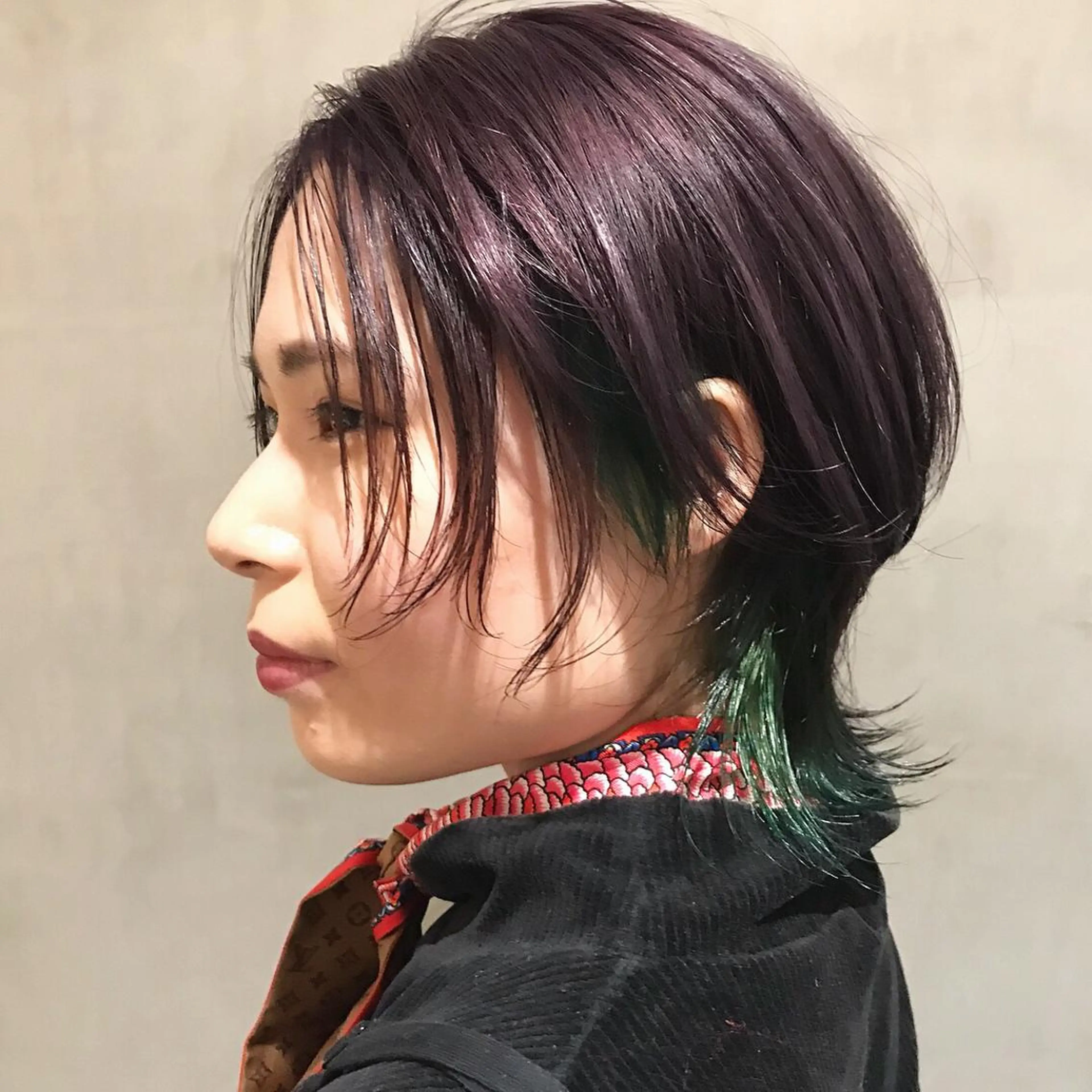 ショート カラー パープルカラー ウルフカット カット ヘアカラー トリートメント 優作 〜圧倒的信頼〜のヘアスタイル