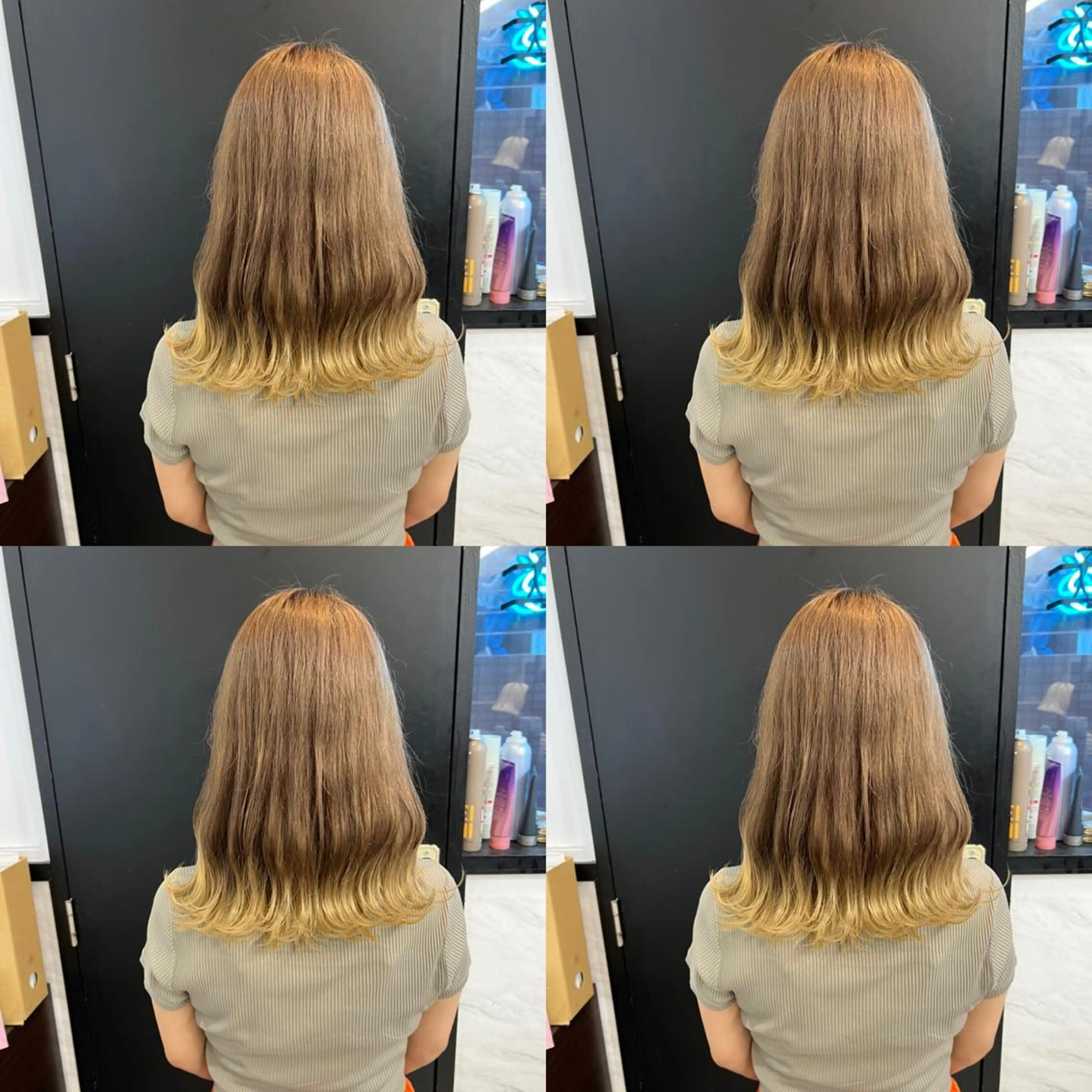 ミディアム カラー イエローカラー カット ヘアカラー トリートメント ✨縮毛矯正✖︎顔周り レイヤー✨ナカムラのヘアスタイル