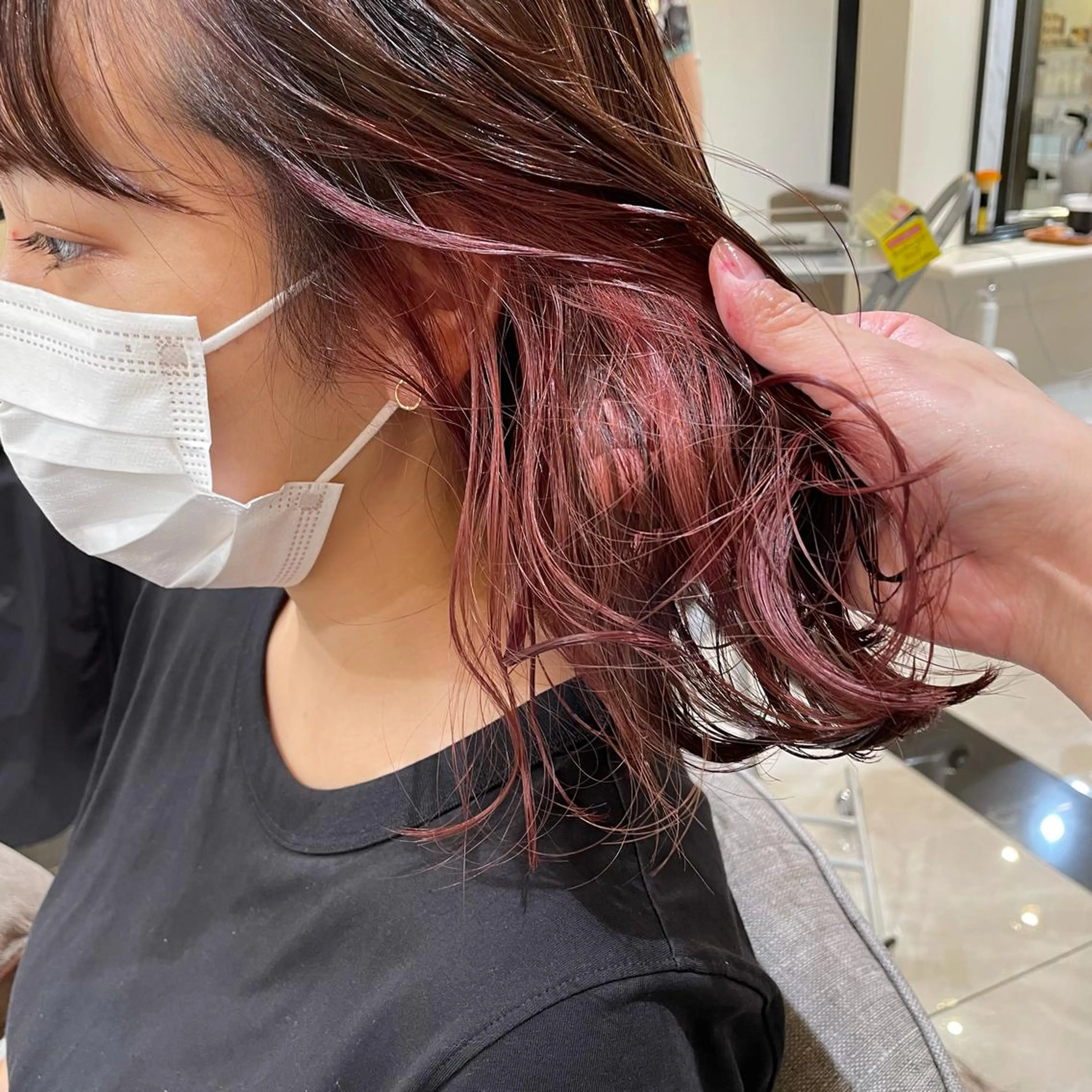 ショート カラー ヘアカラー 心斎橋/ブリーチなし 髪質改善/レイヤーのヘアスタイル