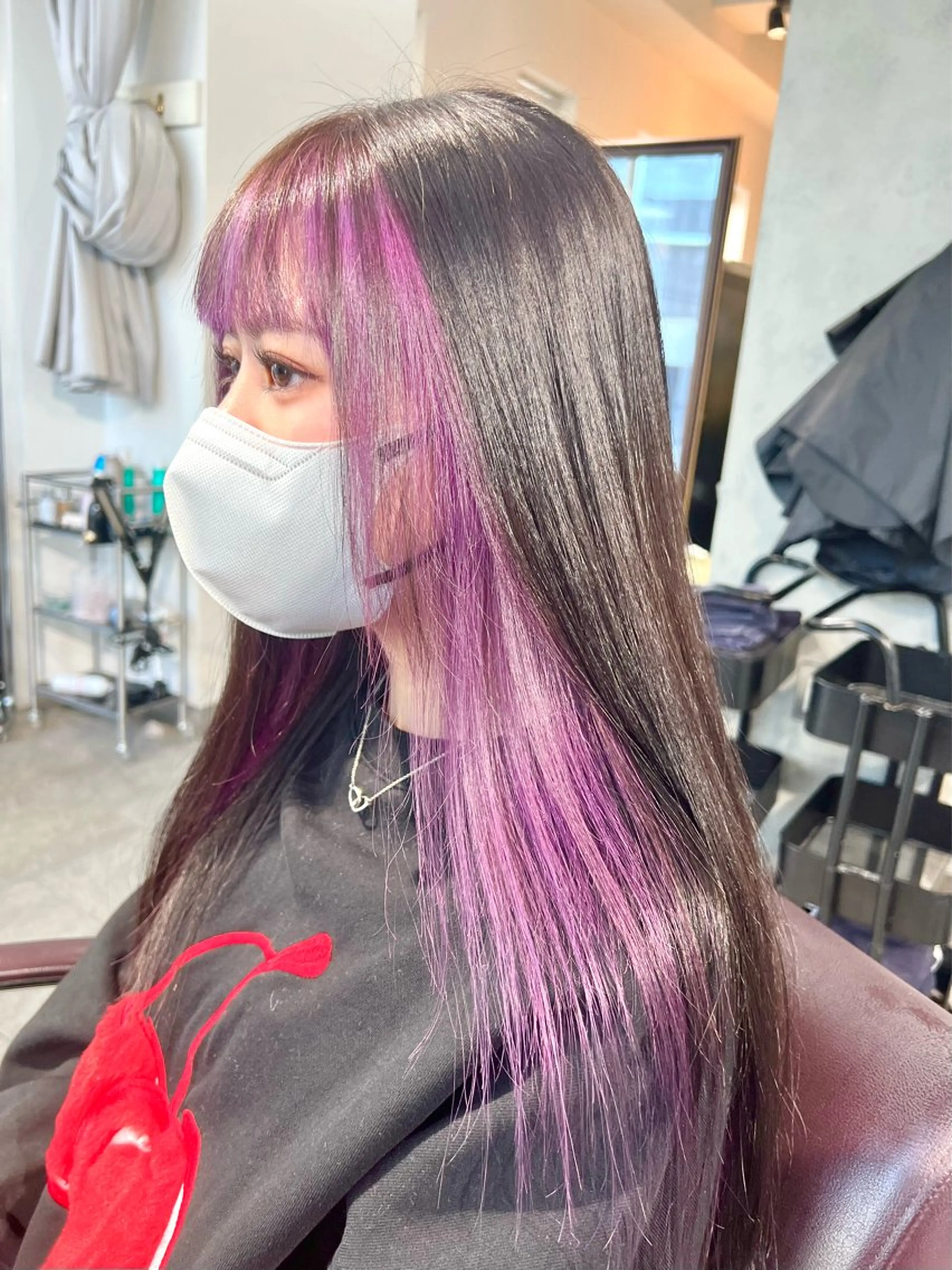 セミロング カラー ヘアカラー トリートメント ヘッドスパ ヘアセット 🌈インナーカラー ‘ショウマ’🌈のヘアスタイル