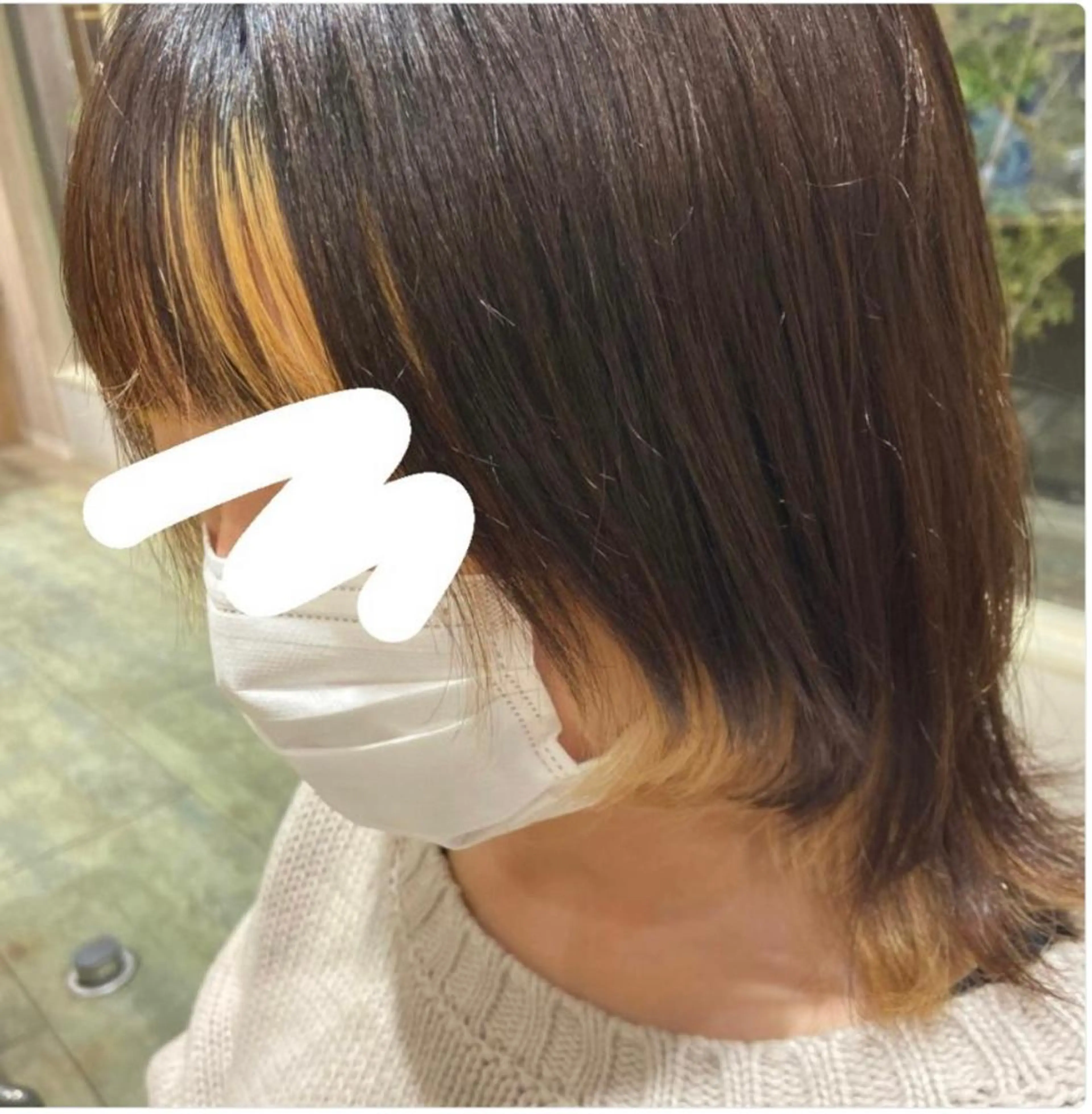 ミディアム 顔まわりレイヤー レイヤーカット 大島 瑞穂　ビズヘアーのマツエク・マツパデザイン