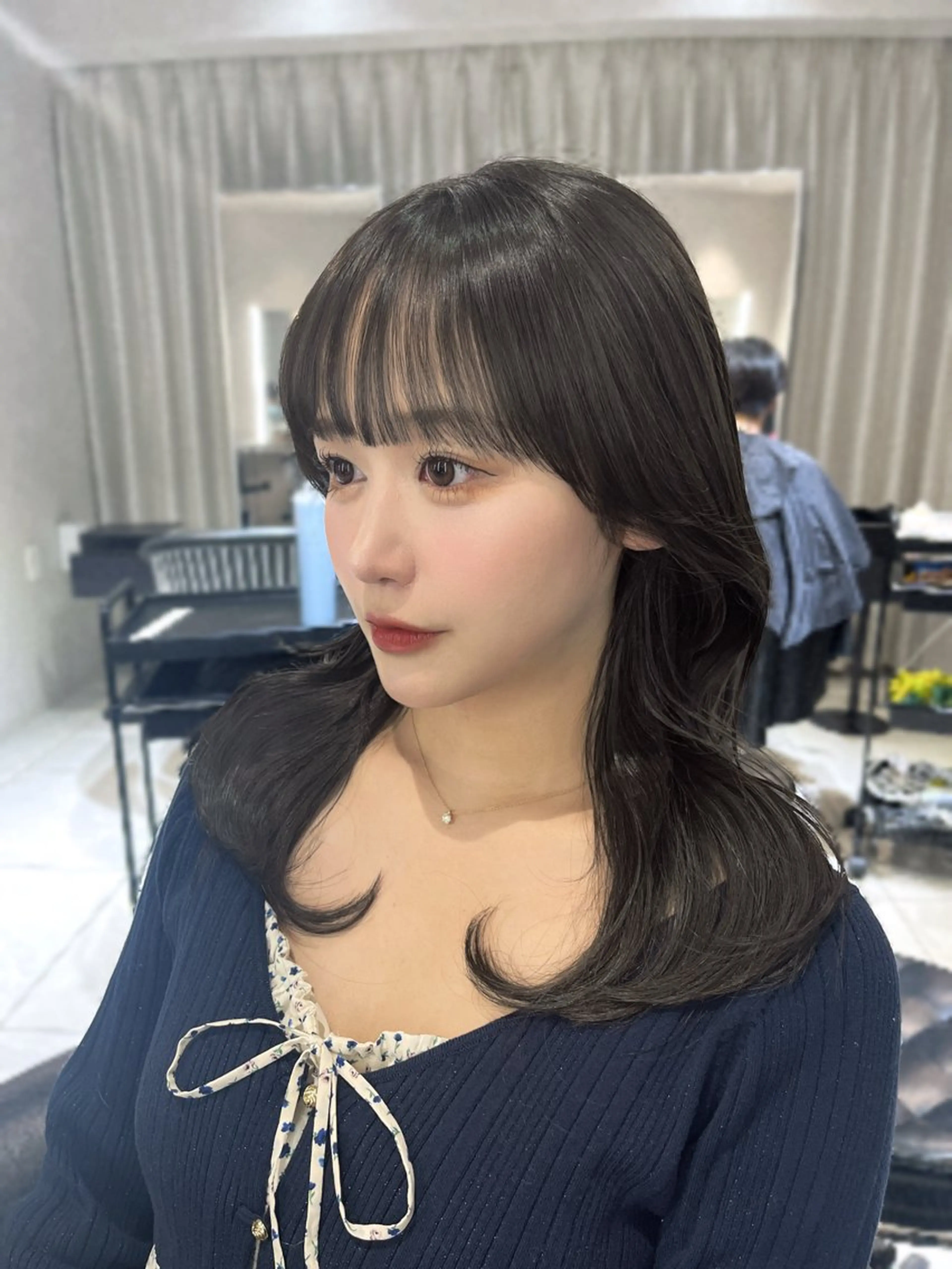 セミロング カラー グレージュ オリーブグレージュ オリーブグレー カット ヘアカラー トリートメント 韓国レイヤー×モテ髪 /MITSUKI🤍のヘアスタイル