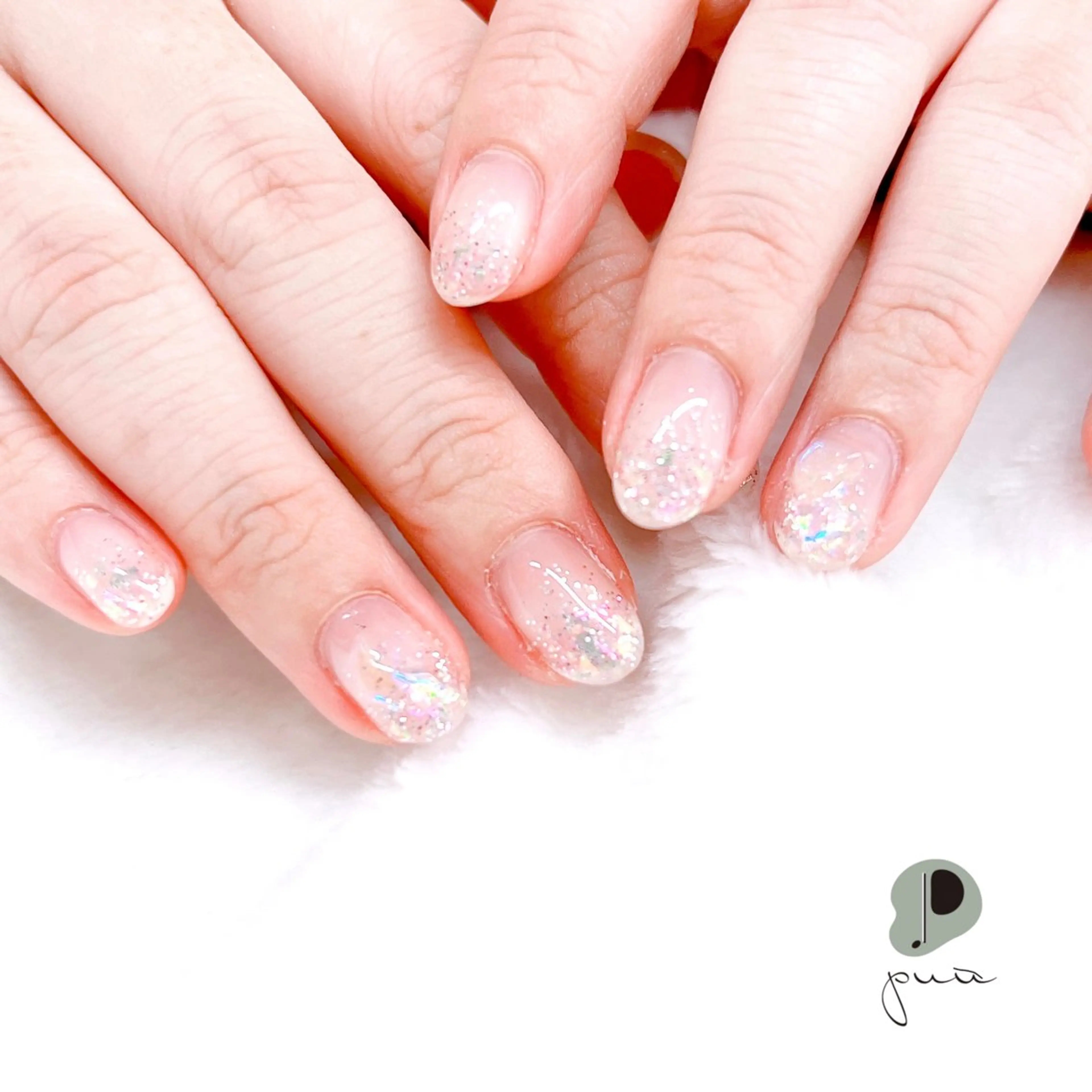 ネイル オーロラネイル ジェルネイル キラキラネイル ハンドネイル Nail salon puu kyotoのネイルデザイン