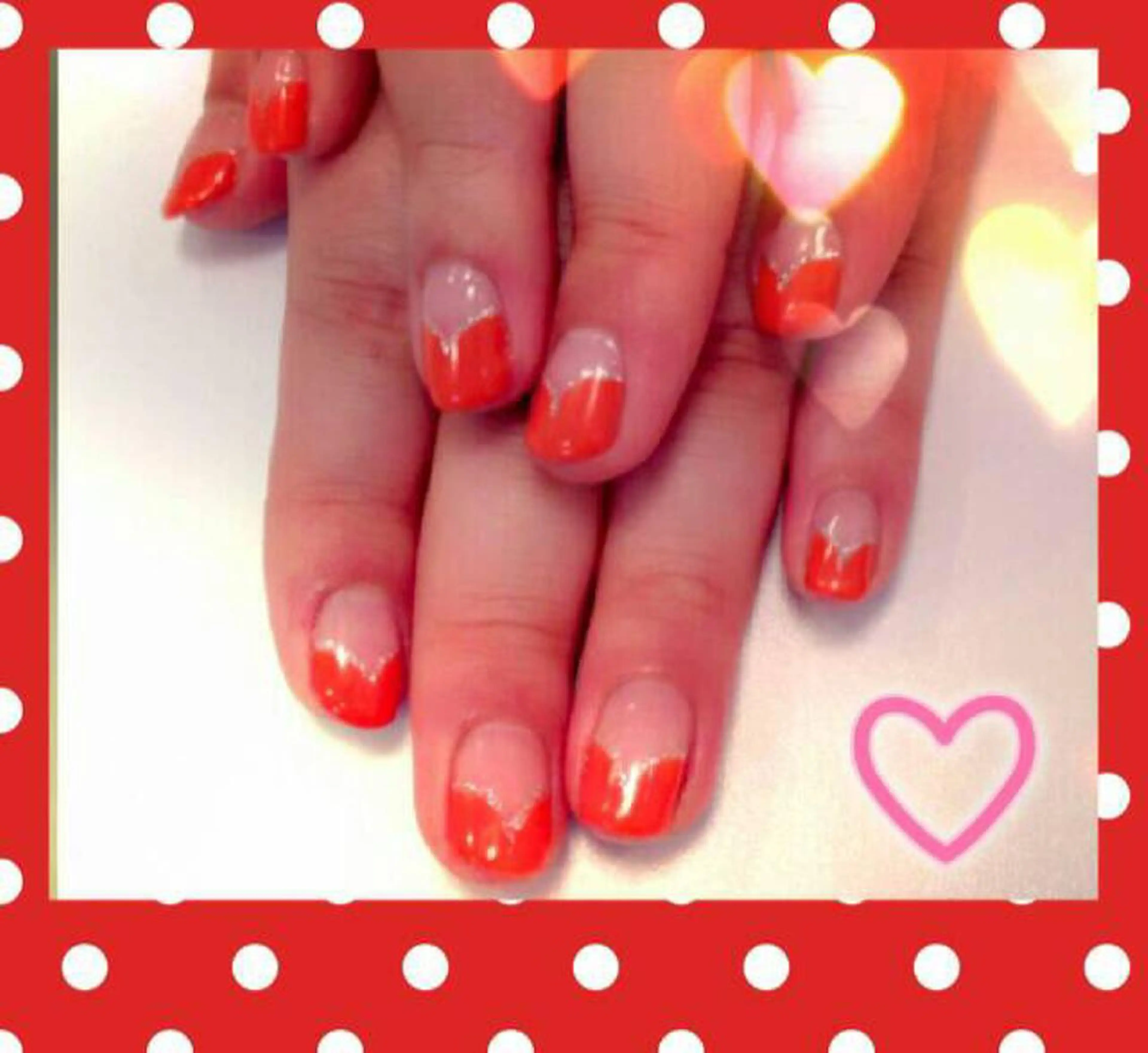 ネイル フレンチネイル ハート ラメ(グリッター) ネイル＆フラワーサロン〜Ri✦hiro〜鳥栖店所属・HIRATA RIEのネイルデザイン